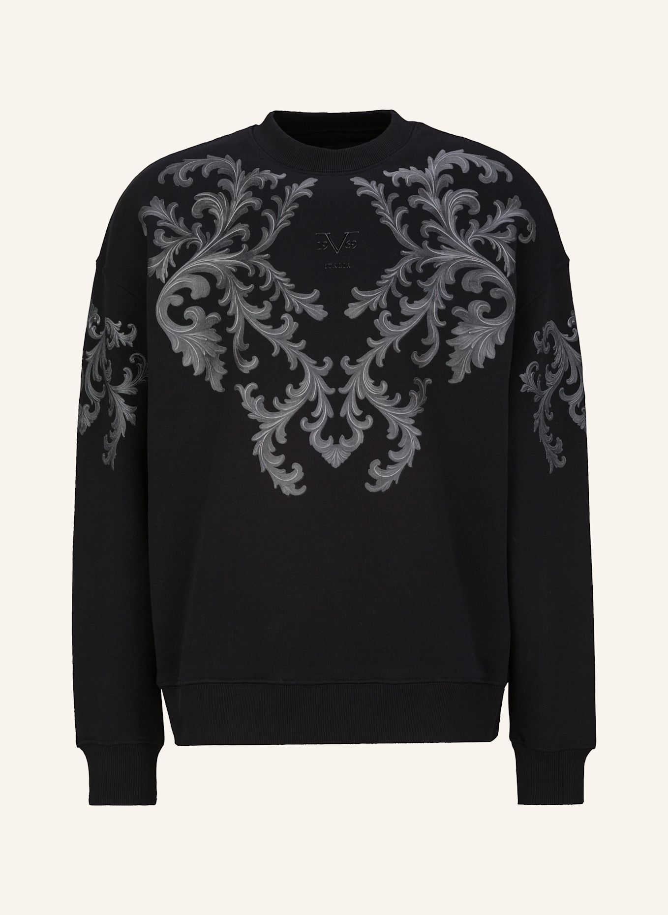 19V69 ITALIA Sweatshirt Omero Baroque Str: SCHWARZ