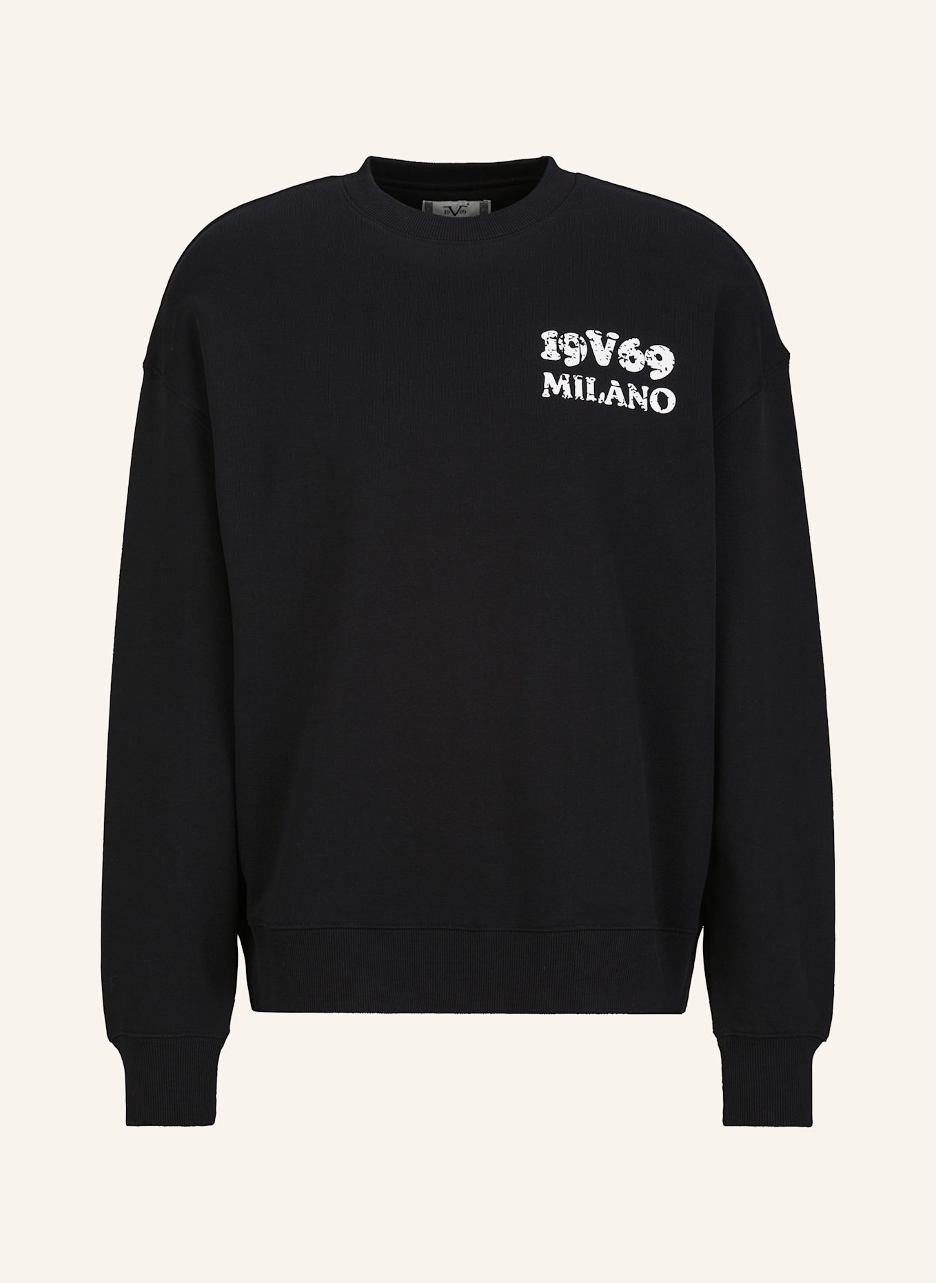 19V69 ITALIA Sweatshirt Omero Angel: SCHWARZ