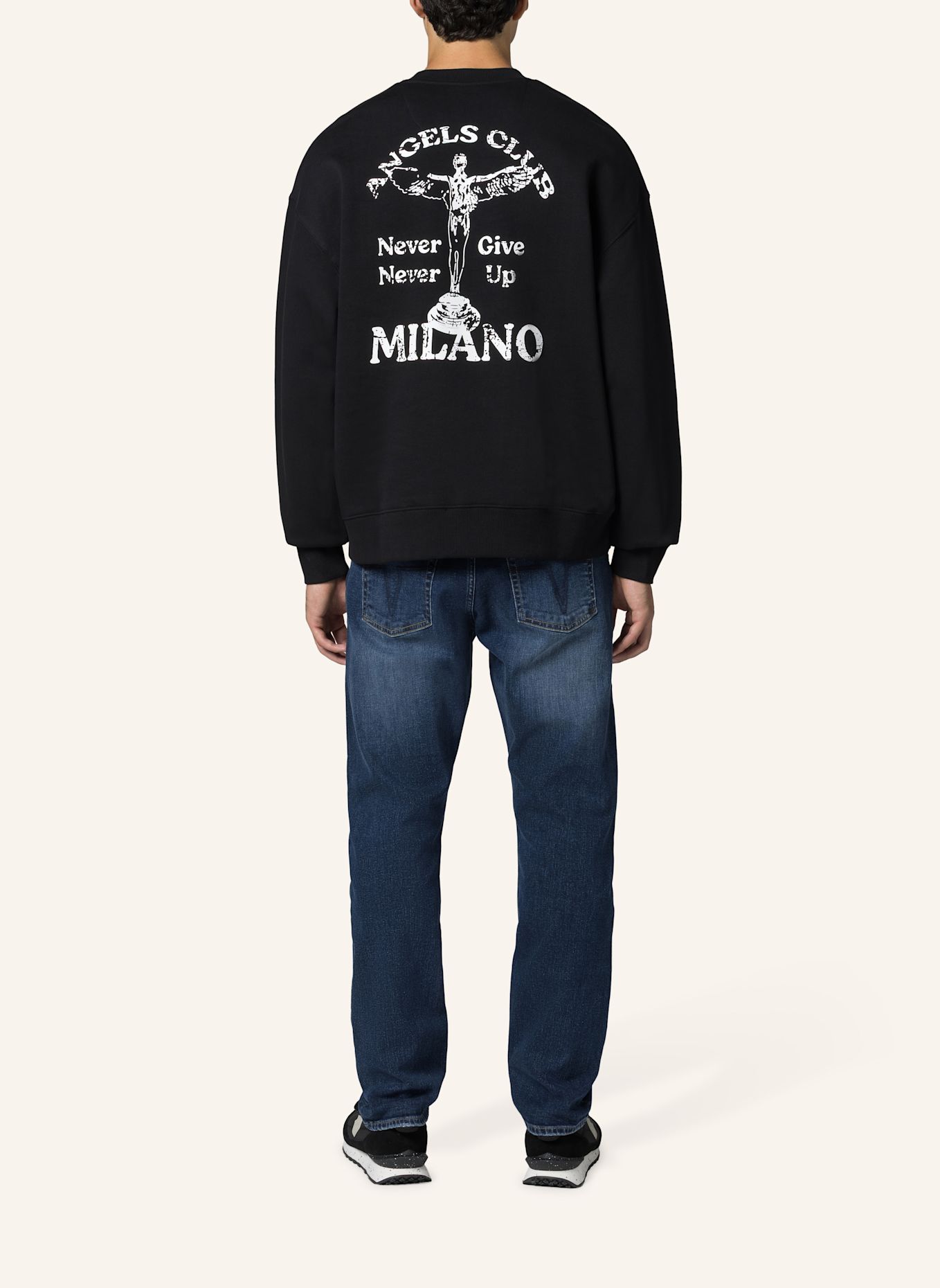 19V69 ITALIA Sweatshirt Omero Angel: SCHWARZ