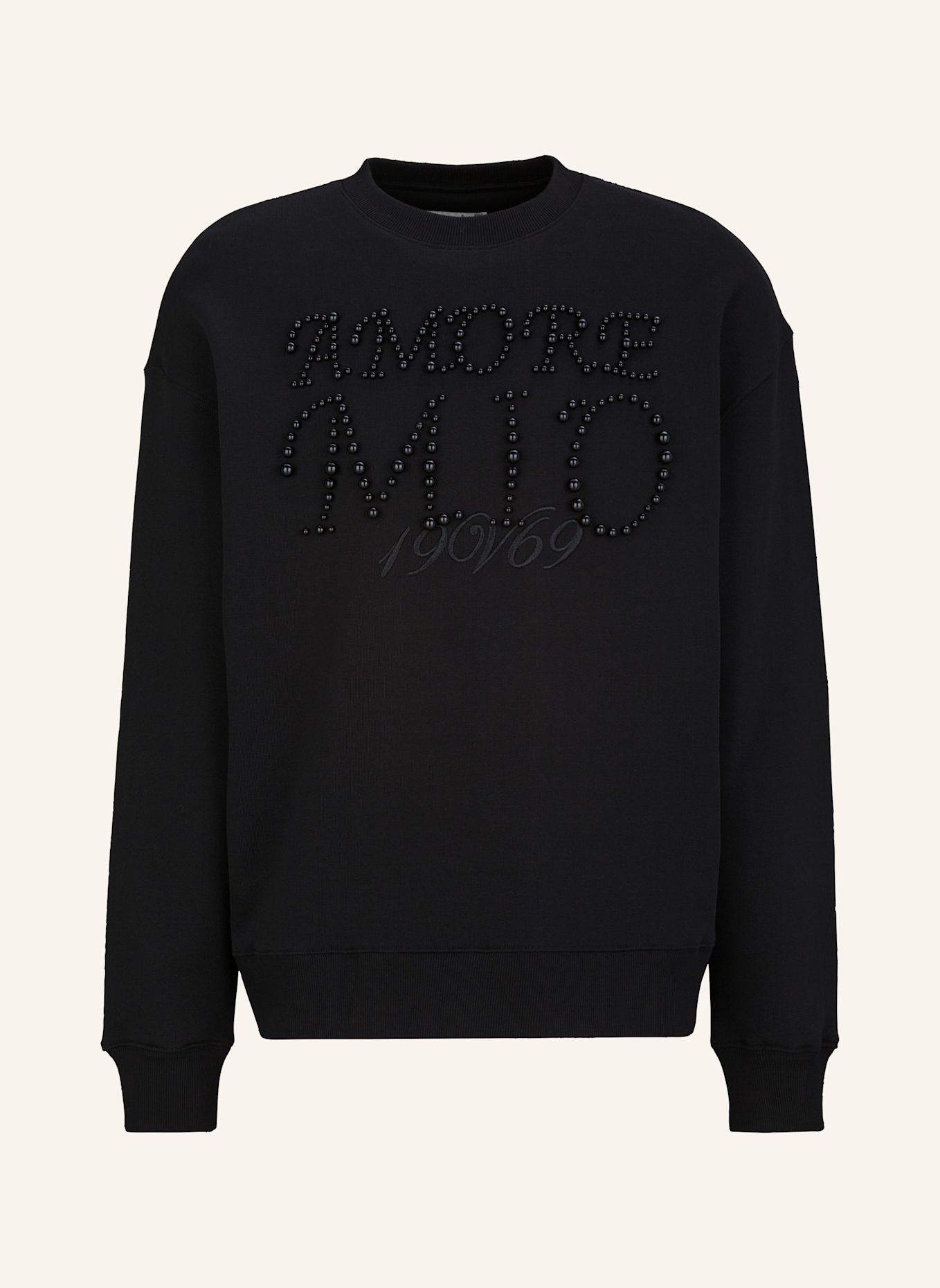 19V69 ITALIA Sweatshirt Omero Pearls: SCHWARZ