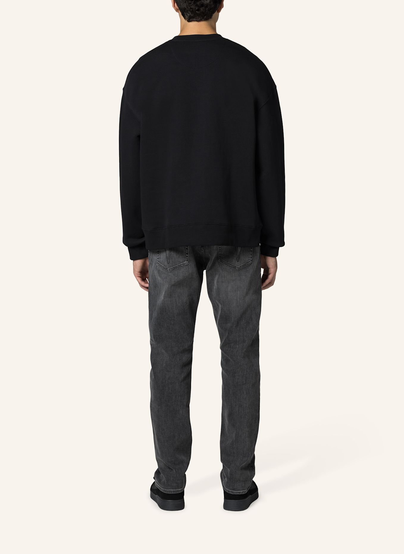 19V69 ITALIA Sweatshirt Omero Pearls: SCHWARZ