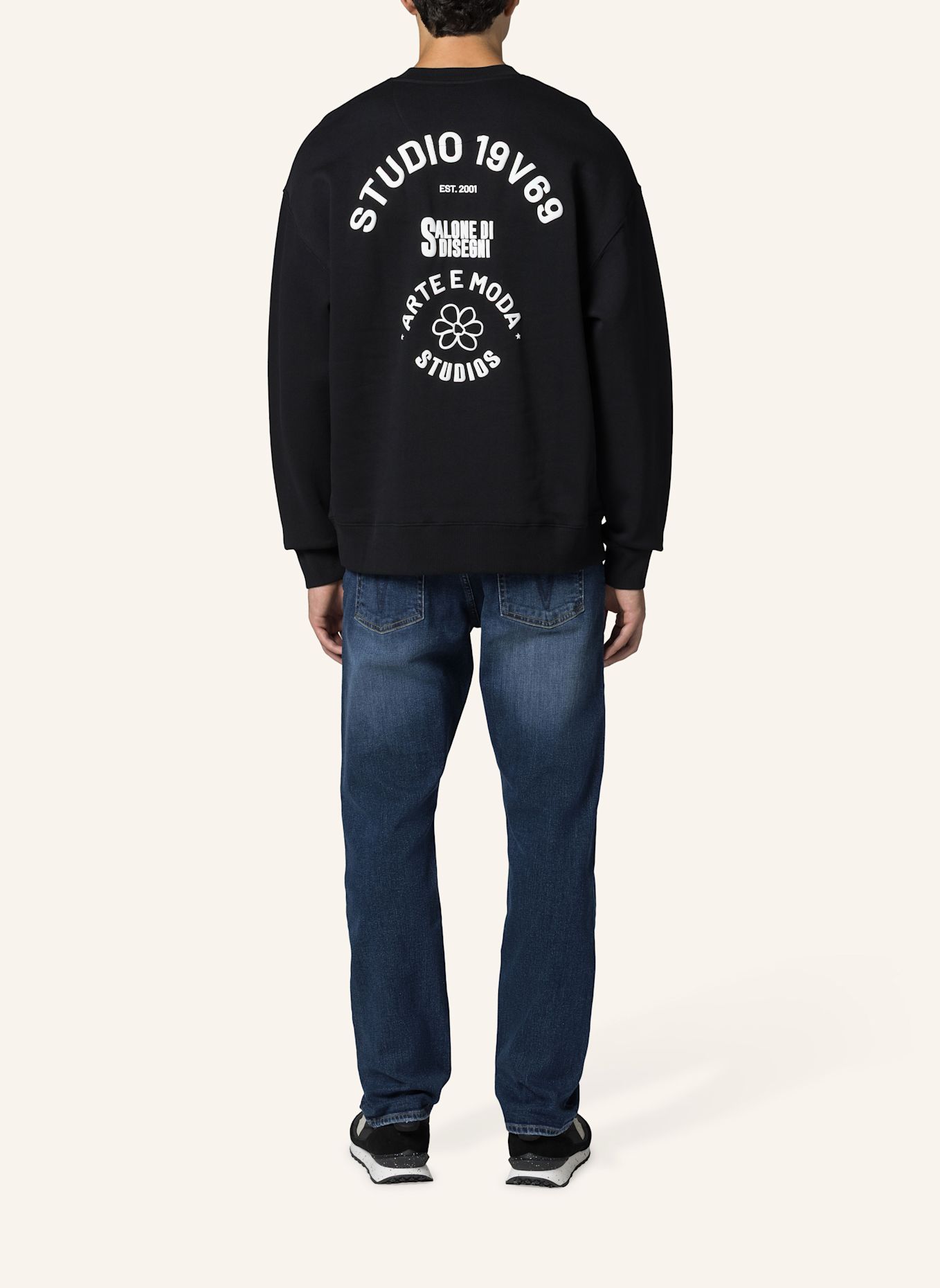 19V69 ITALIA Sweatshirt Omero Studio: SCHWARZ