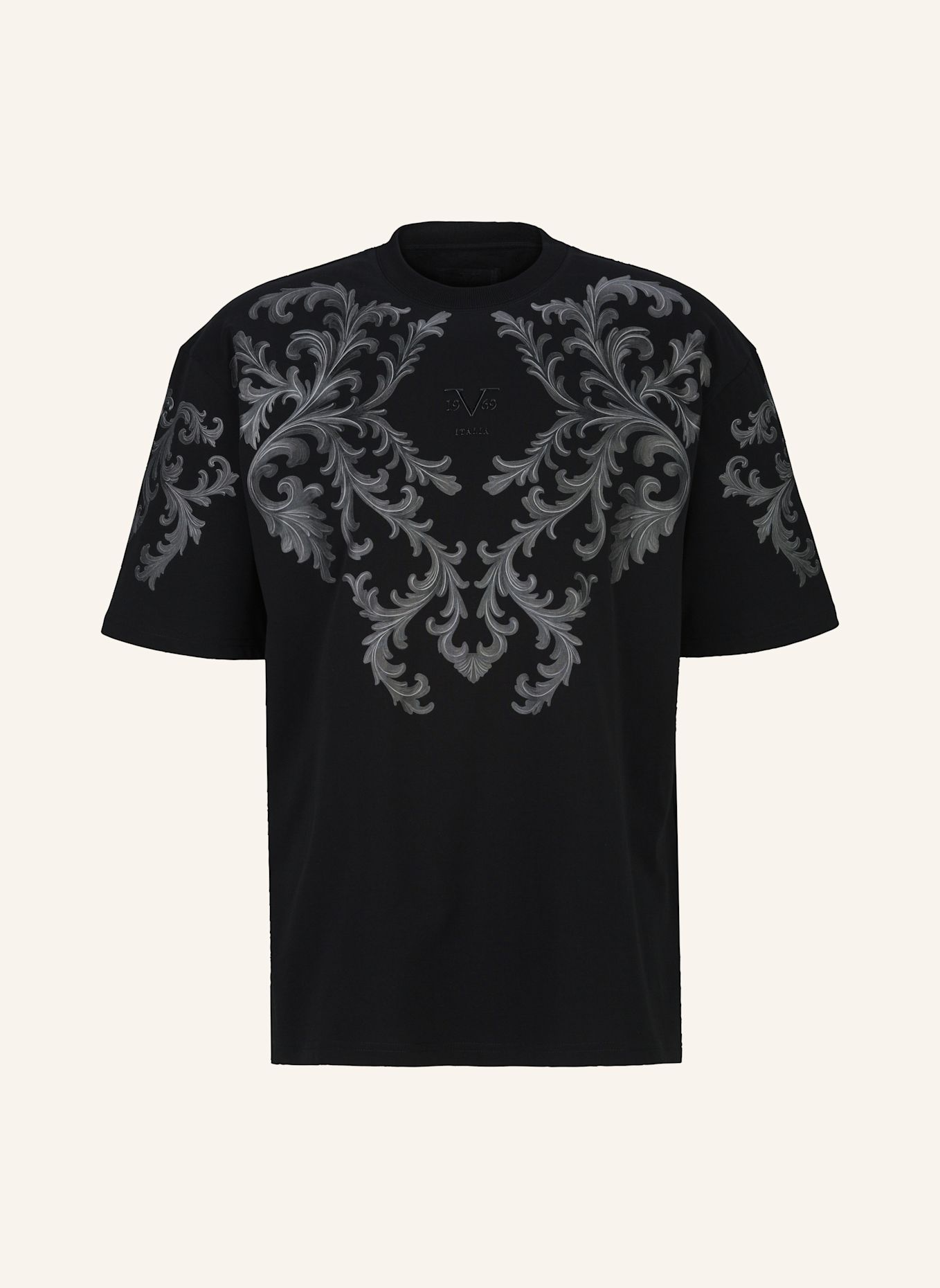 19V69 ITALIA T-Shirt Tamaro Baroque Str: SCHWARZ