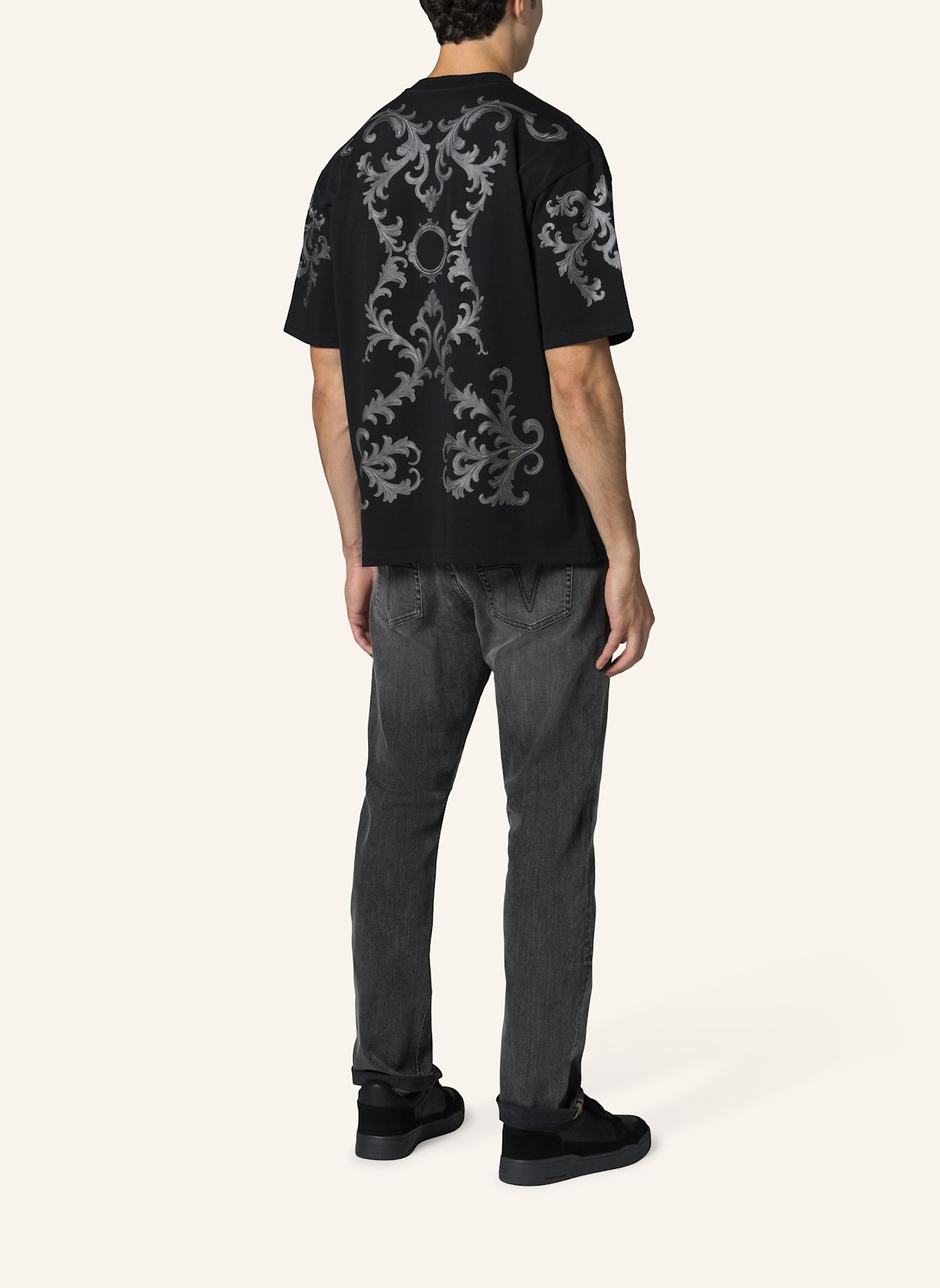 19V69 ITALIA T-Shirt Tamaro Baroque Str: SCHWARZ