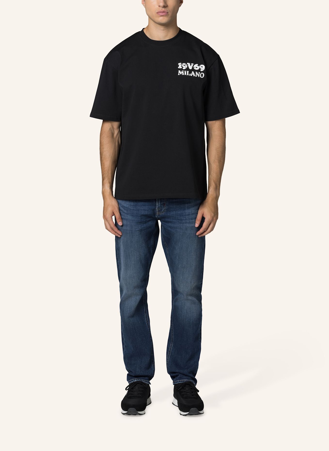 19V69 ITALIA T-Shirt Tamaro Angel: SCHWARZ