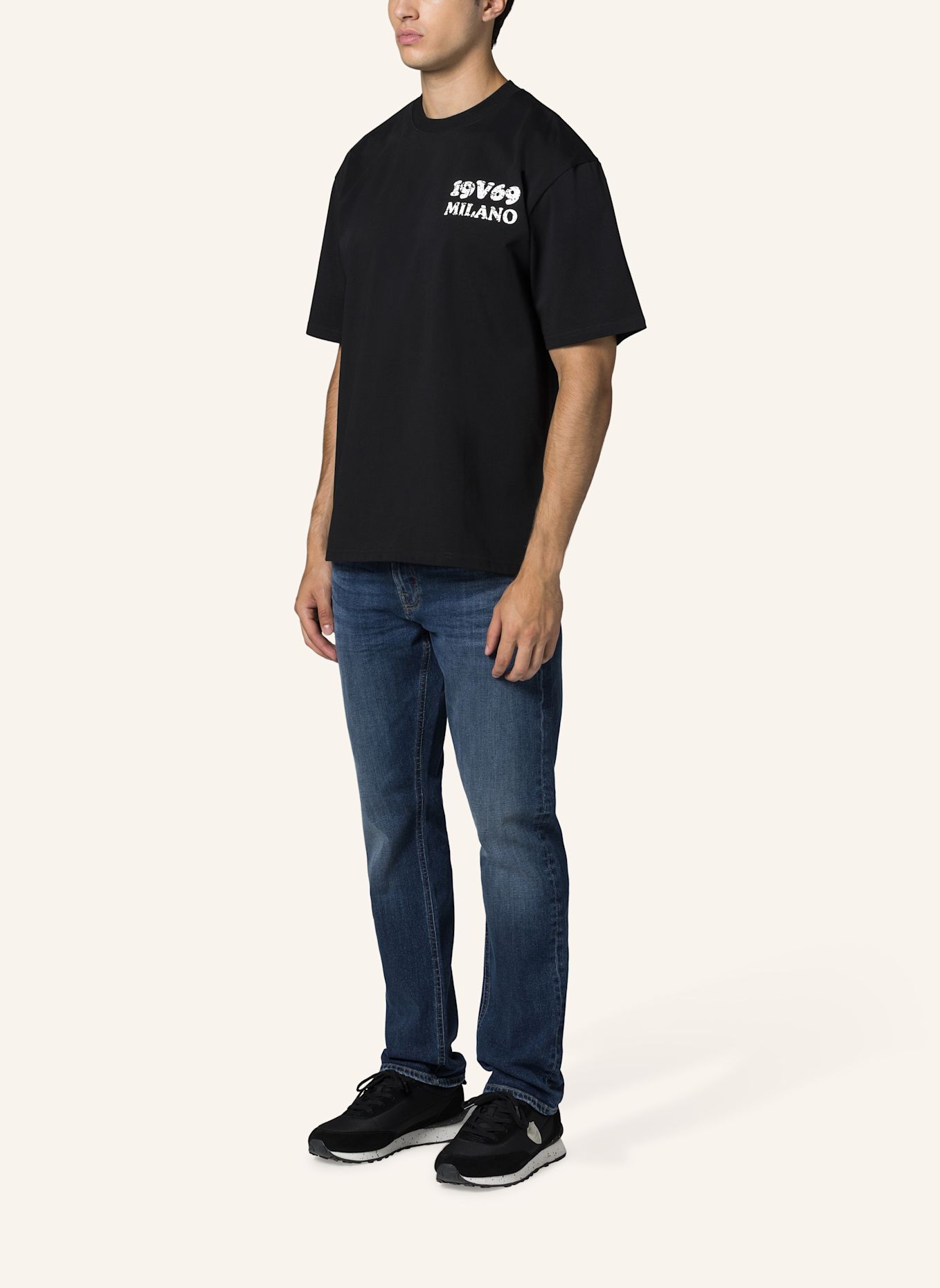 19V69 ITALIA T-Shirt Tamaro Angel: SCHWARZ