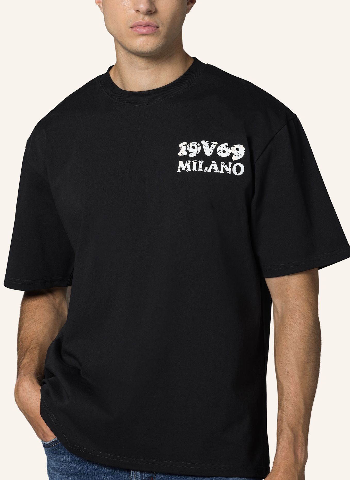 19V69 ITALIA T-Shirt Tamaro Angel: SCHWARZ