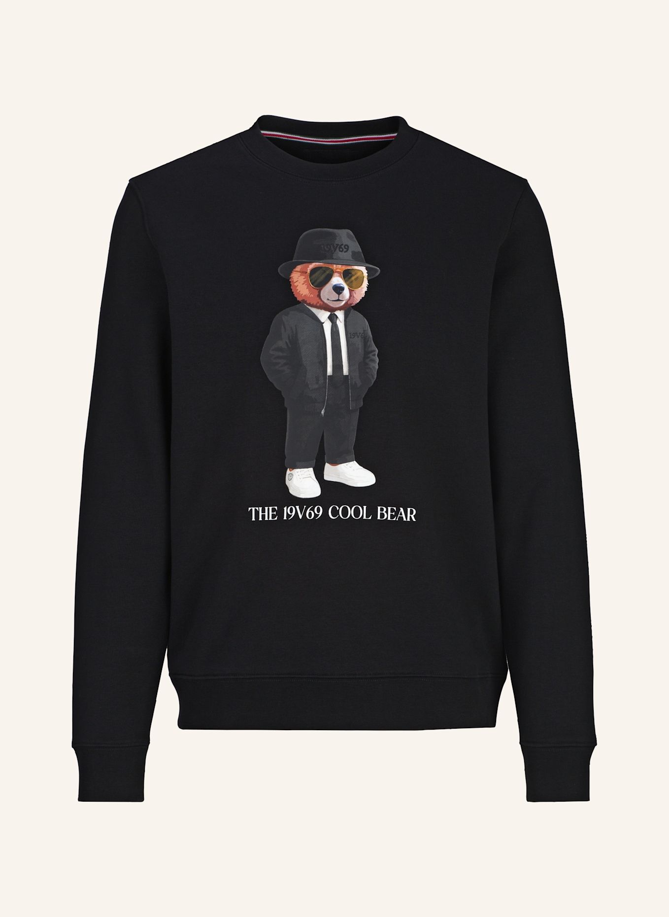 19V69 ITALIA Sweatshirt Nico Cool Teddy: SCHWARZ