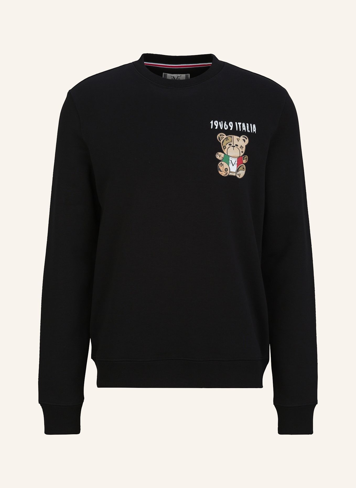 19V69 ITALIA Sweatshirt Nico Italian Teddy: SCHWARZ