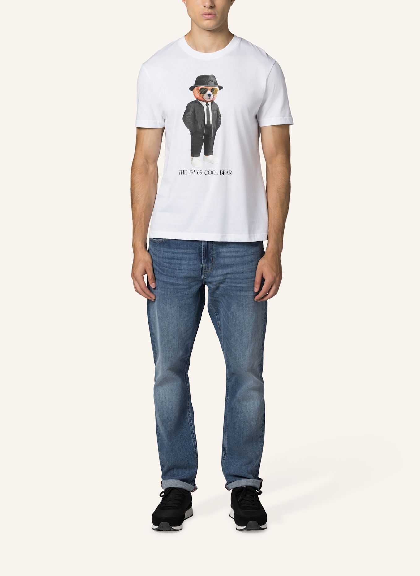 19V69 ITALIA T-Shirt Rafael Cool Teddy: WEISS