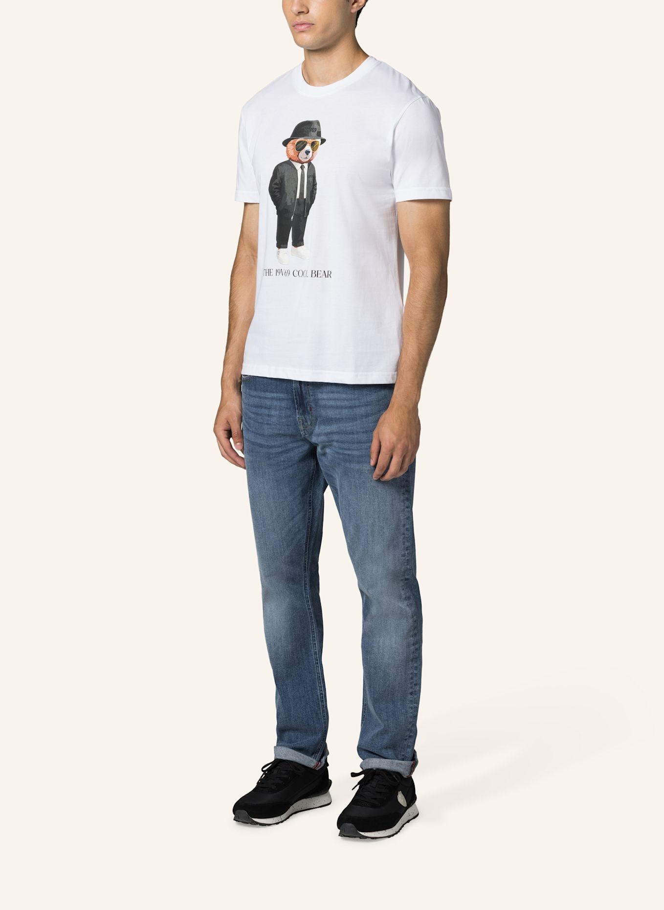 19V69 ITALIA T-Shirt Rafael Cool Teddy: WEISS