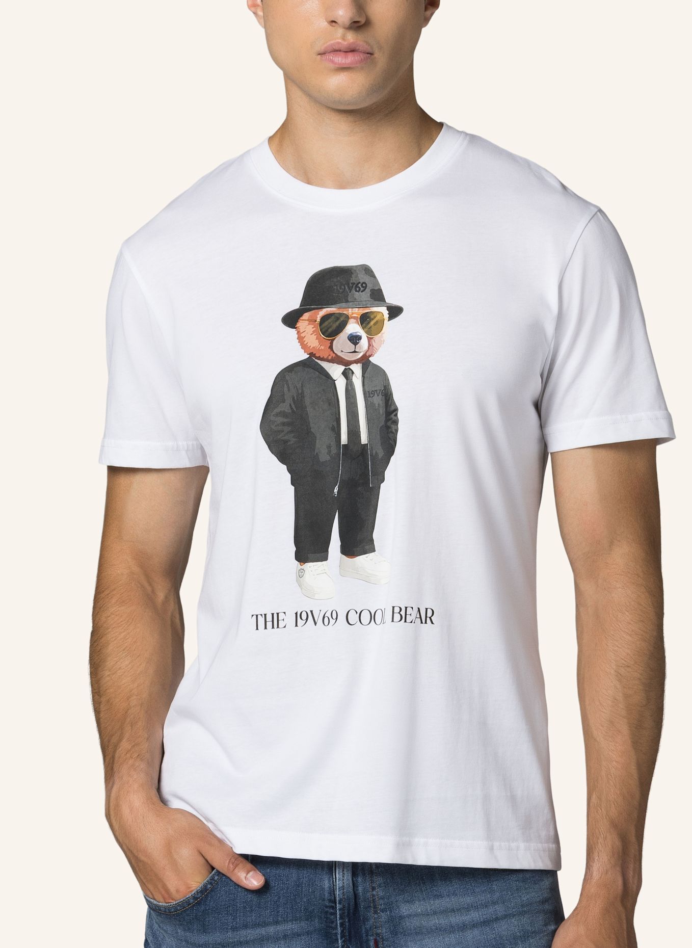 19V69 ITALIA T-Shirt Rafael Cool Teddy: WEISS