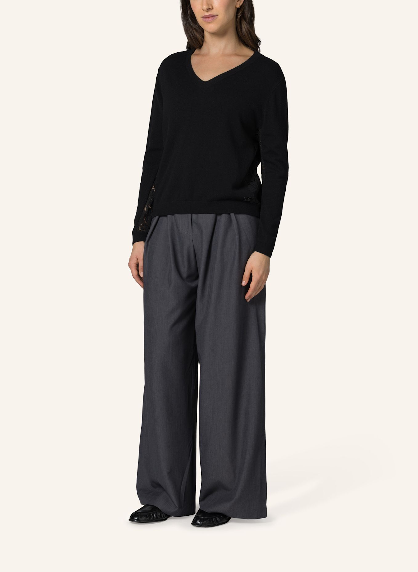 19V69 ITALIA Strickpullover Fiona Lace: SCHWARZ