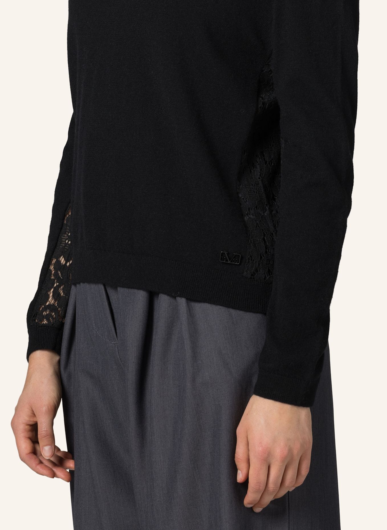 19V69 ITALIA Strickpullover Fiona Lace: SCHWARZ