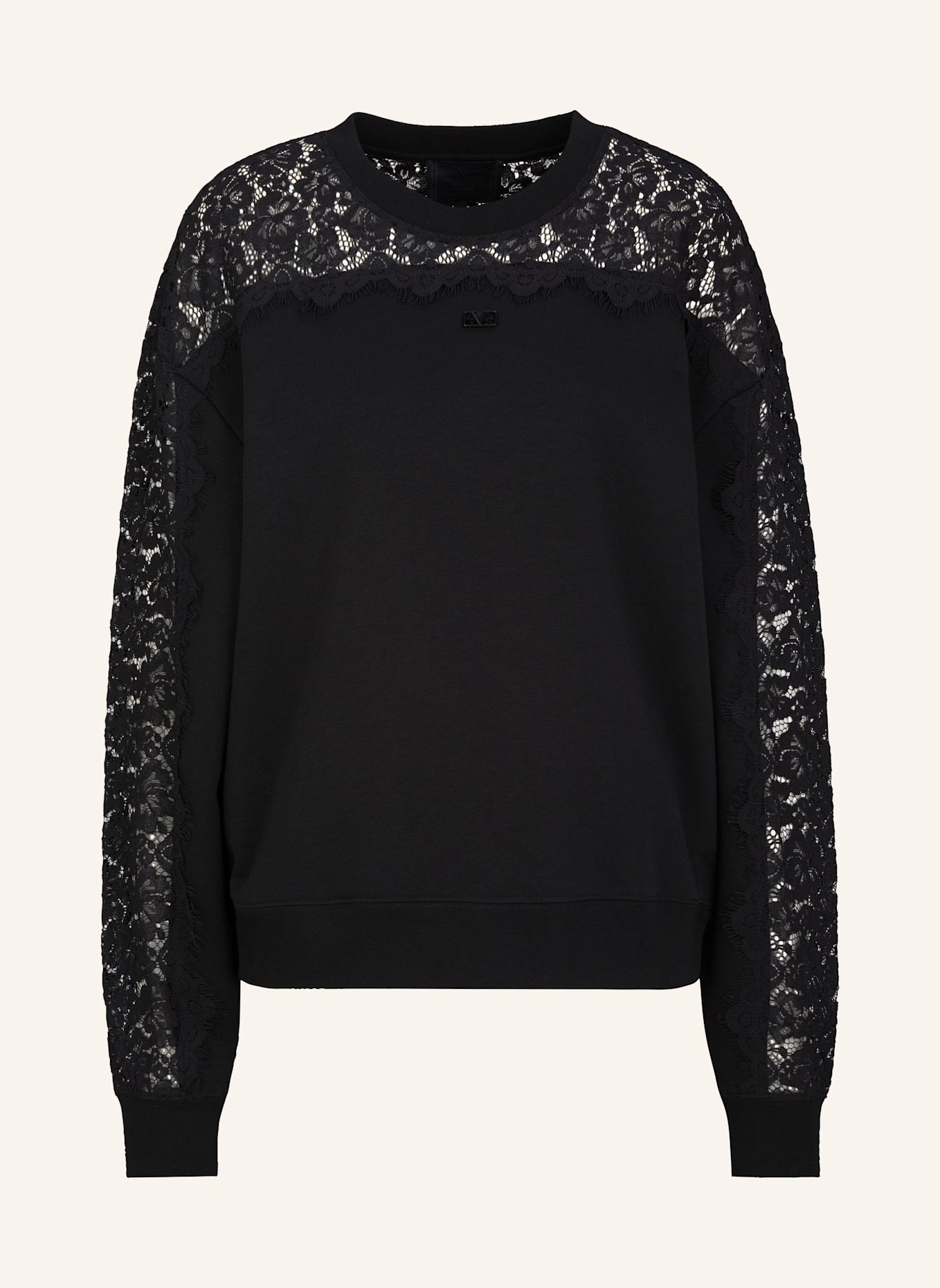 19V69 ITALIA Sweatshirt Sinja Lace: SCHWARZ