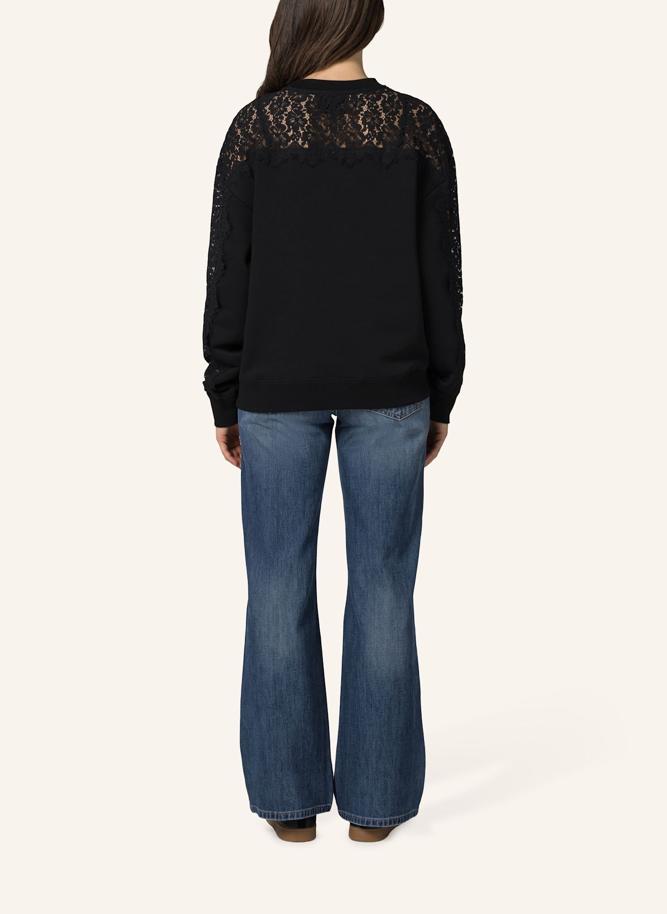 19V69 ITALIA Sweatshirt Sinja Lace: SCHWARZ