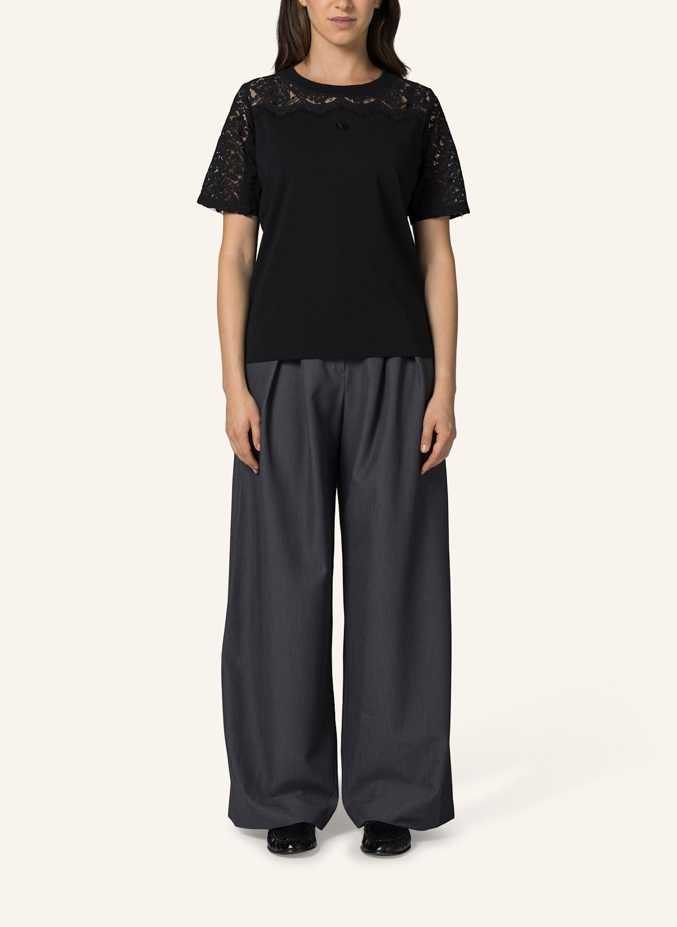 19V69 ITALIA T-Shirt Bellara Lace: SCHWARZ