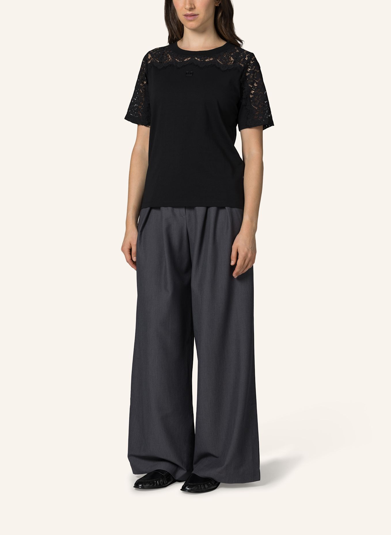 19V69 ITALIA T-Shirt Bellara Lace: SCHWARZ