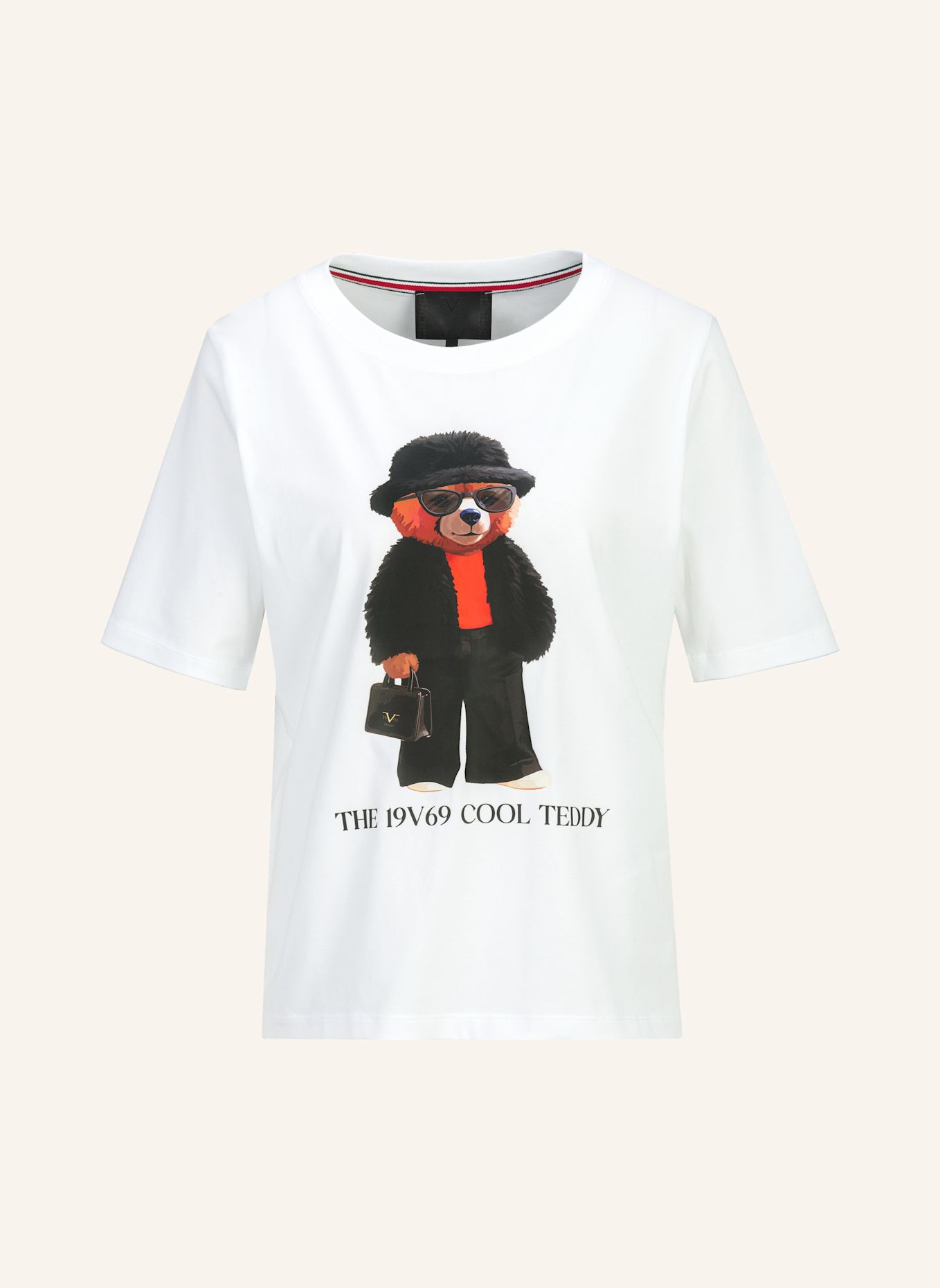 19V69 ITALIA T-Shirt Bellara Cool Teddy: WEISS