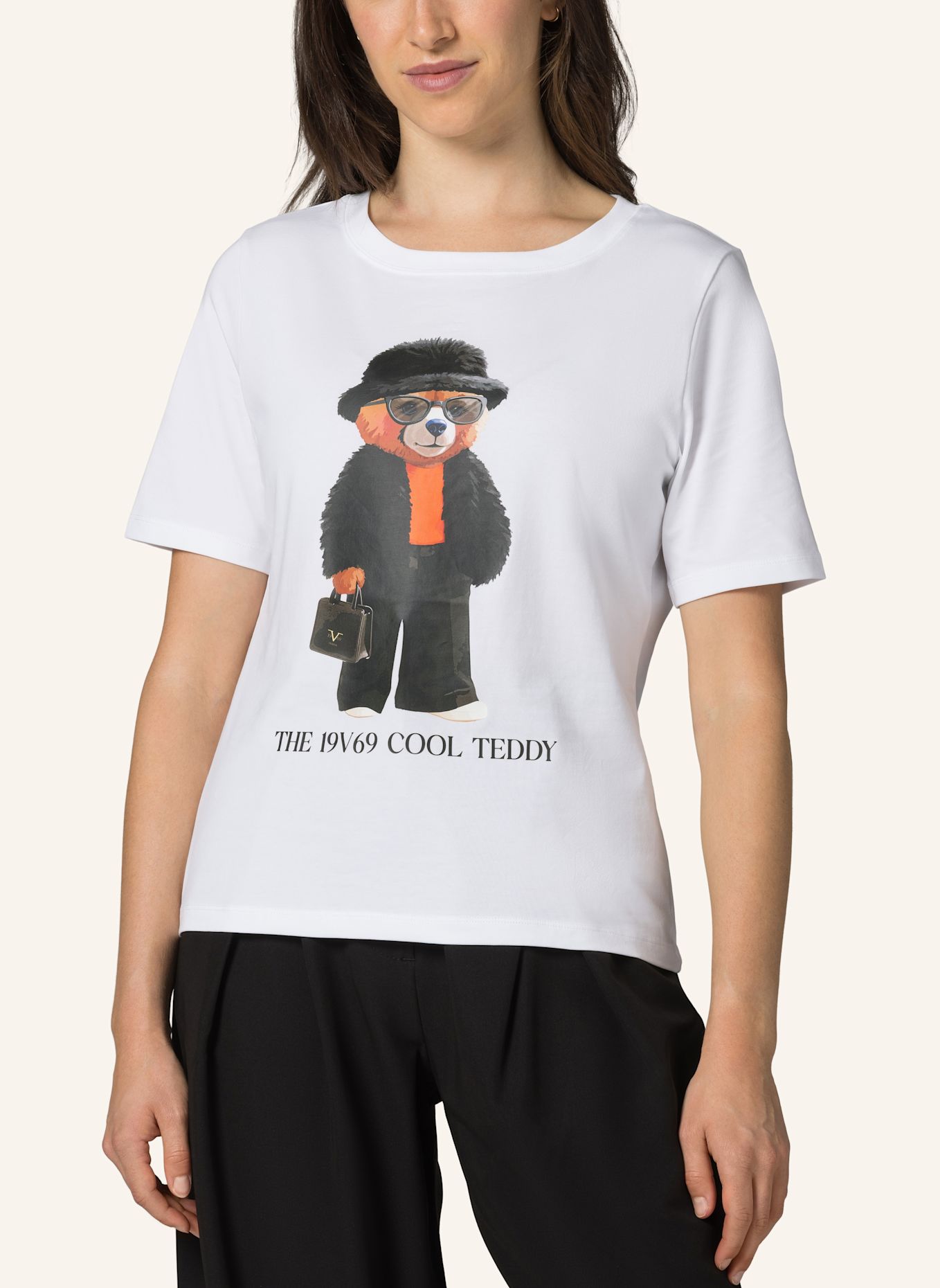19V69 ITALIA T-Shirt Bellara Cool Teddy: WEISS