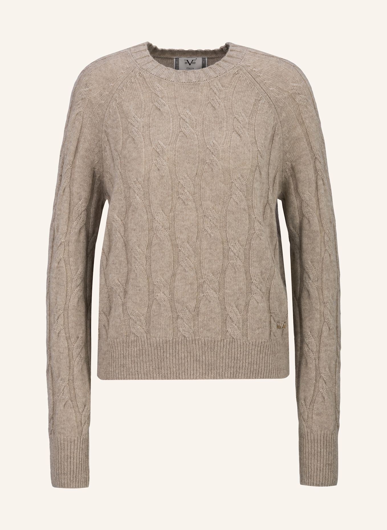 19V69 ITALIA Strickpullover Lola Cable: WEISS