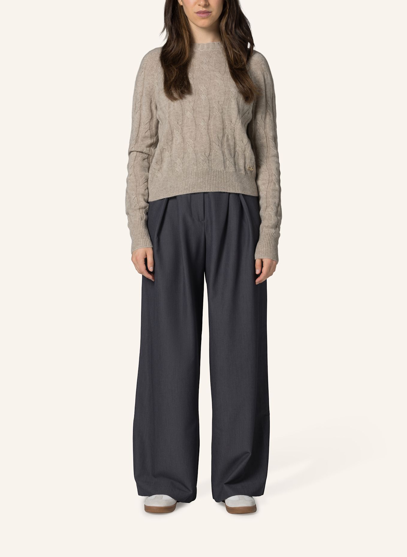 19V69 ITALIA Strickpullover Lola Cable: WEISS