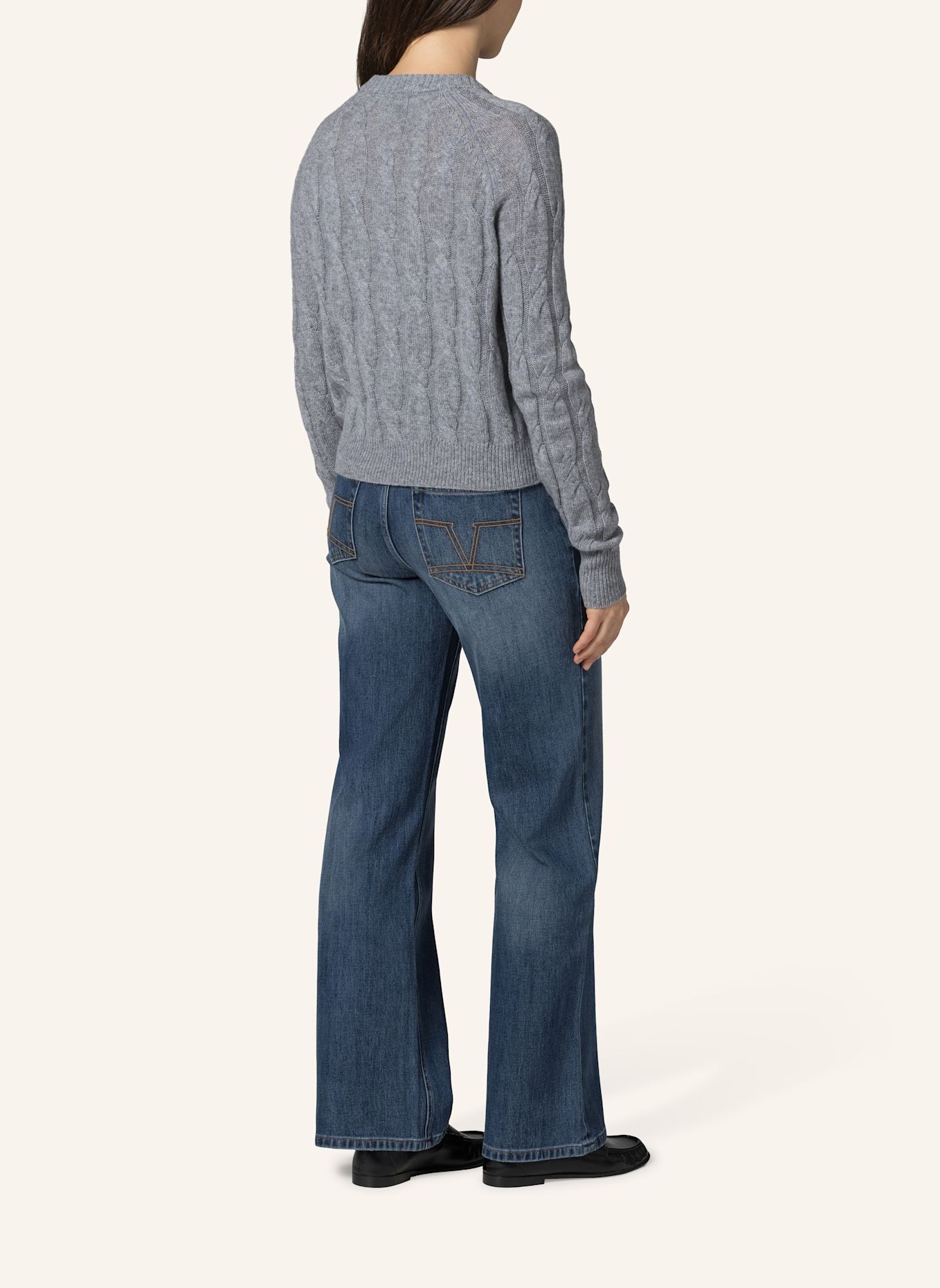 19V69 ITALIA Strickpullover Liz Cable: GRAU