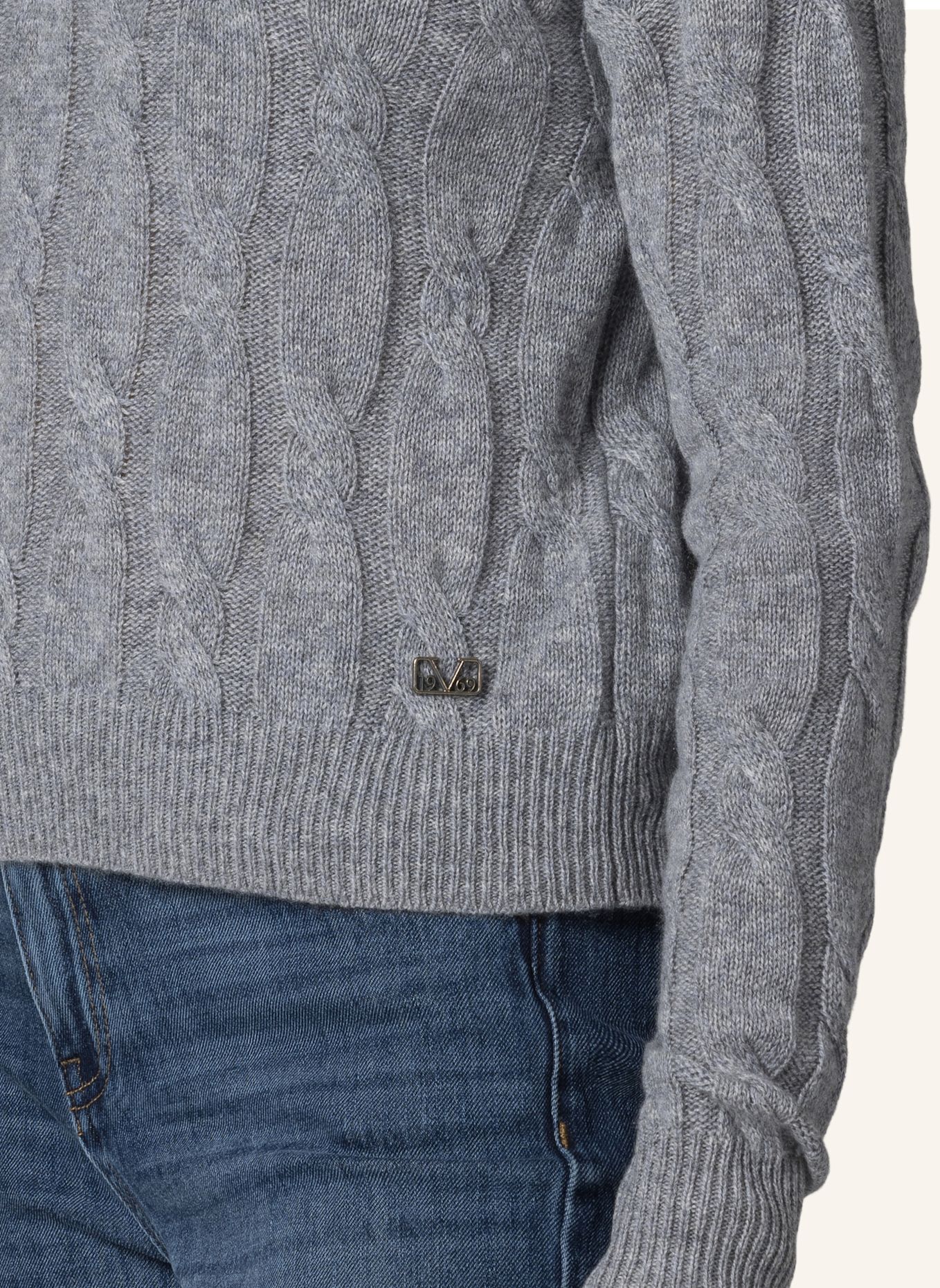 19V69 ITALIA Strickpullover Liz Cable: GRAU
