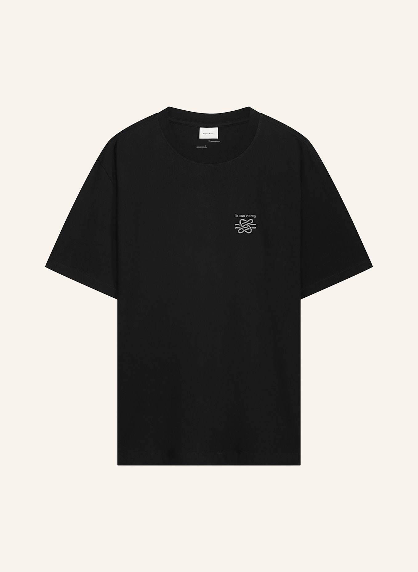 FILLING PIECES T-shirt EMBROIDERED KNOT: SCHWARZ