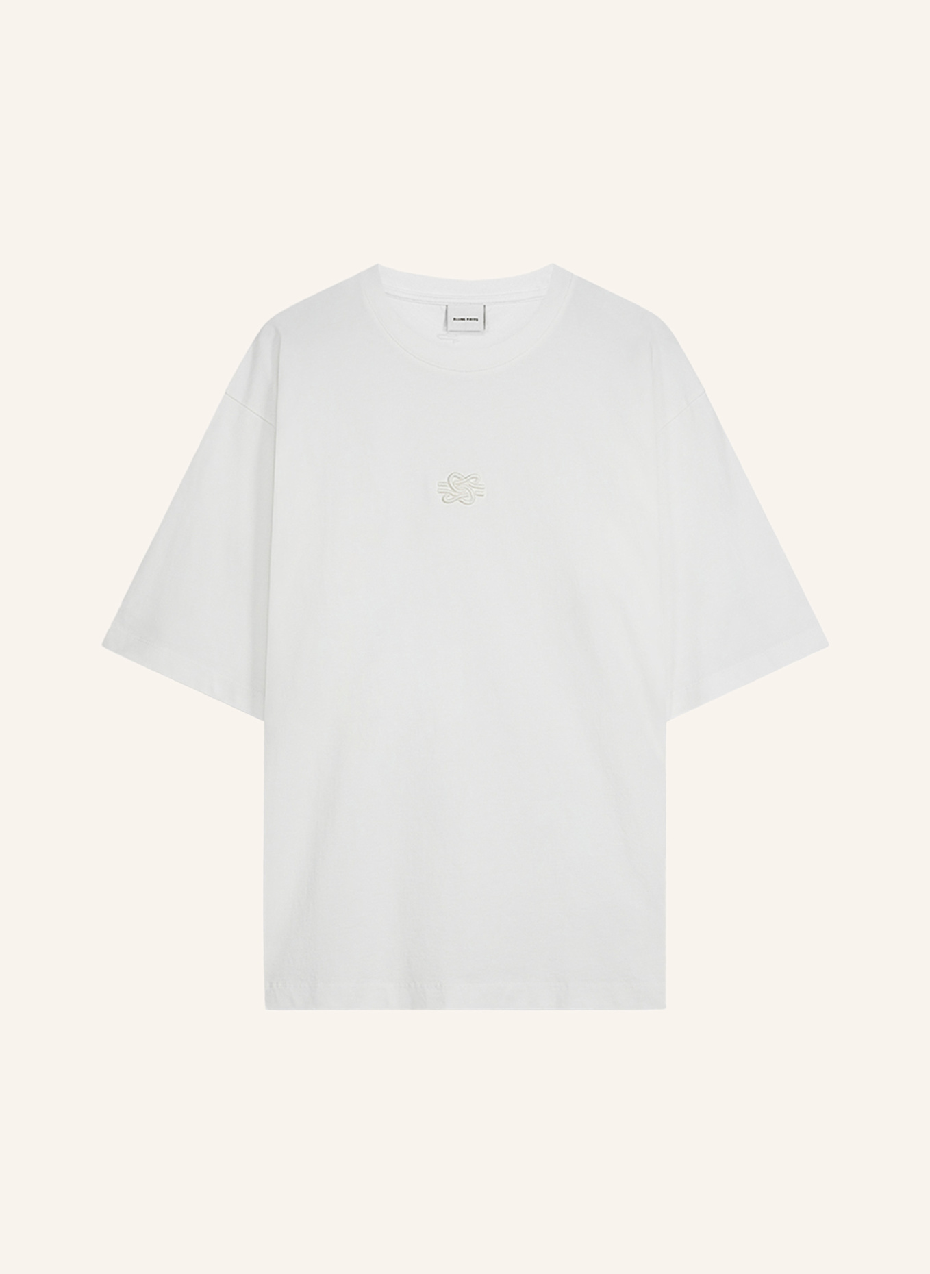 FILLING PIECES T-Shirt BOXY EMBROIDERED: WEISS