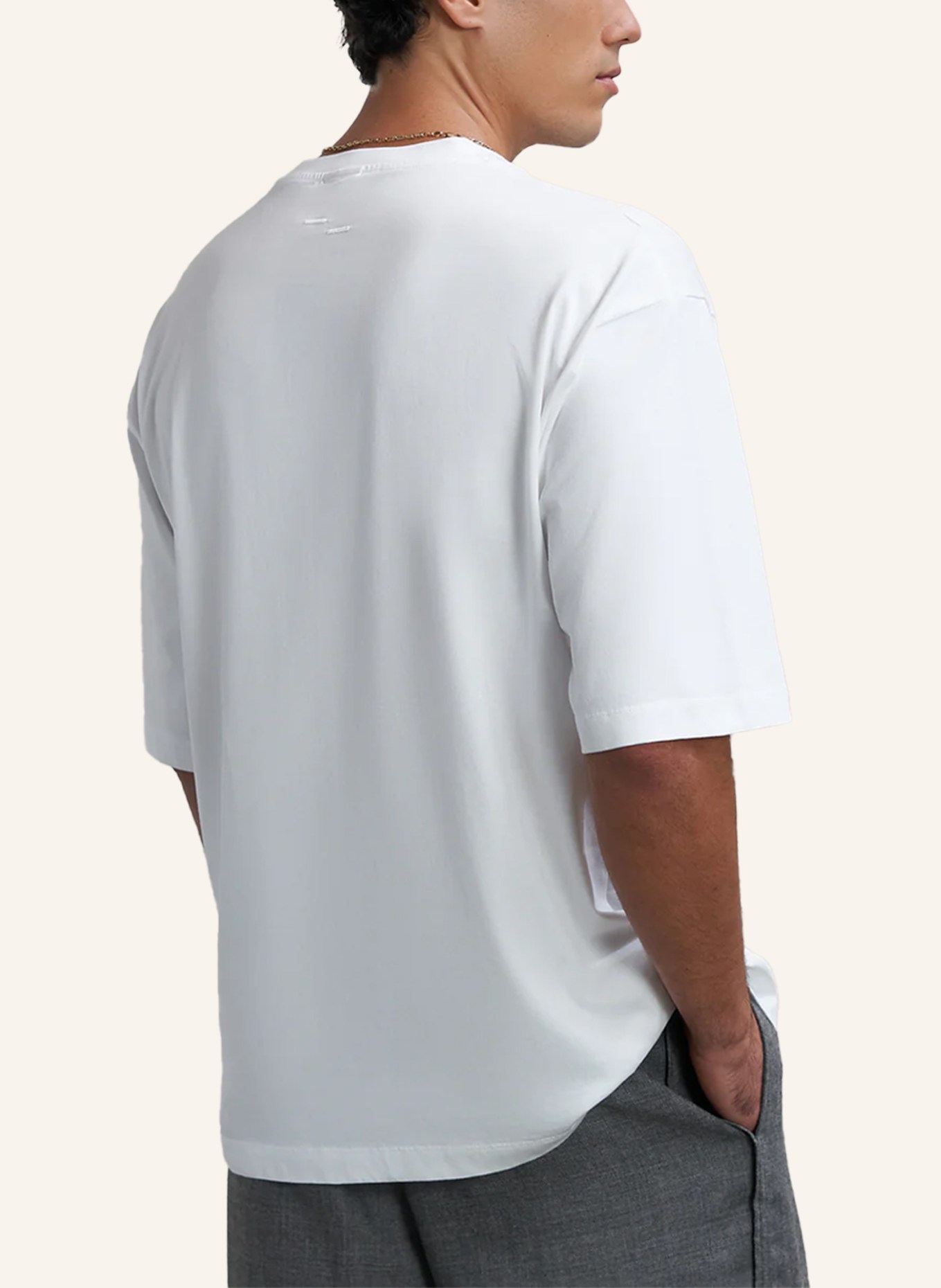 FILLING PIECES T-Shirt BOXY EMBROIDERED: WEISS