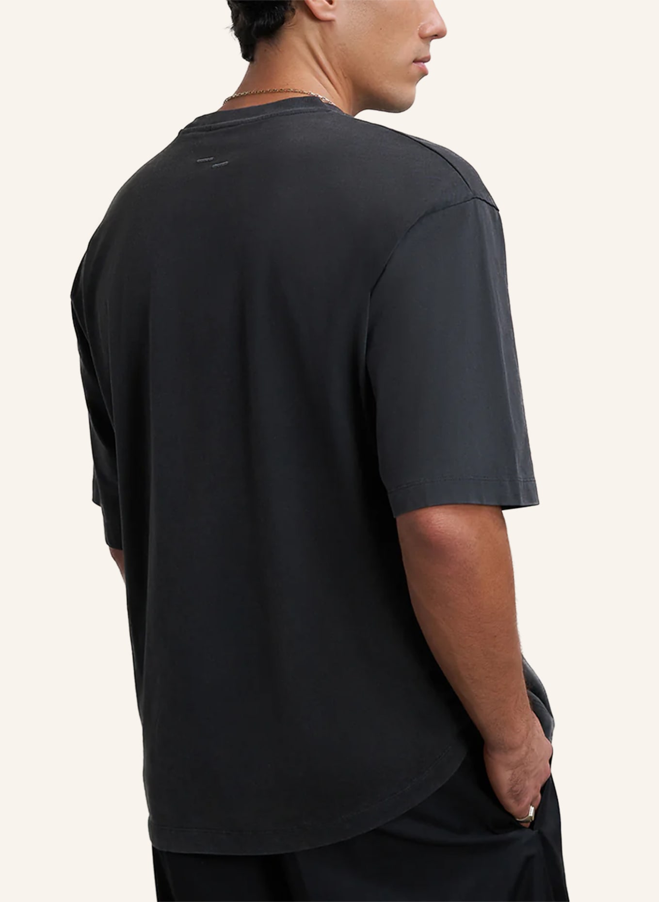 FILLING PIECES T-Shirt BOXY EMBROIDERED: DUNKELGRAU