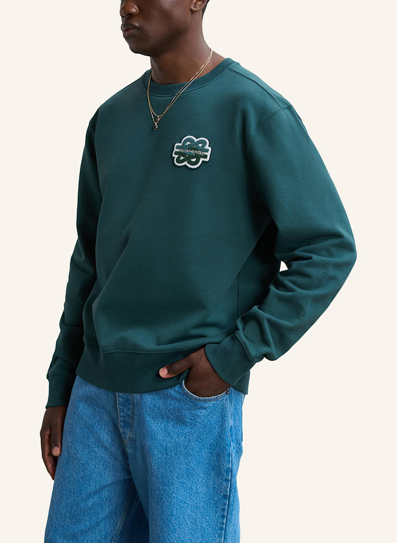 FILLING PIECES Sweatshirt GOWTU TONAL: DUNKELGRÜN