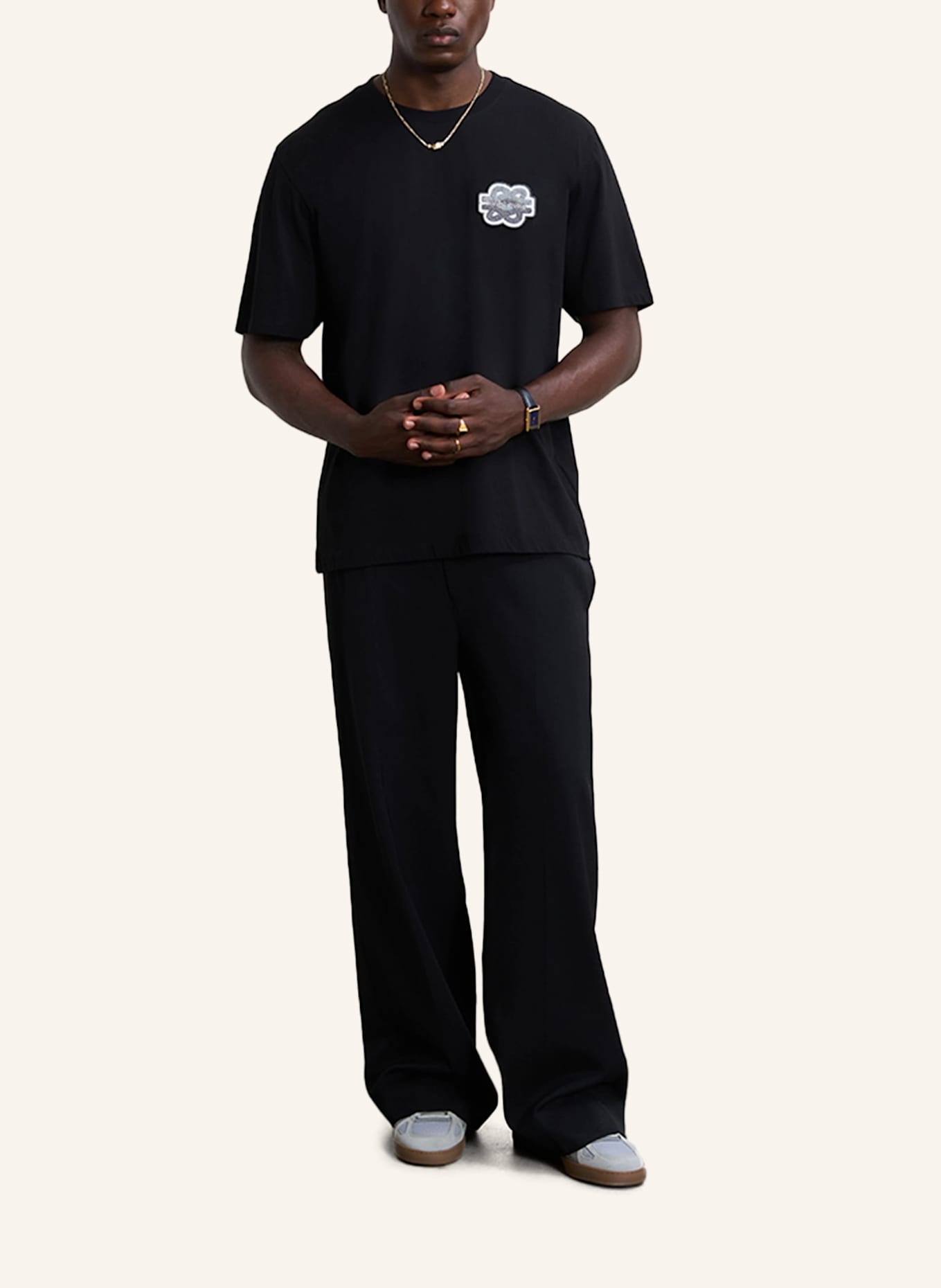 FILLING PIECES T-shirt GOWTU TONAL: SCHWARZ