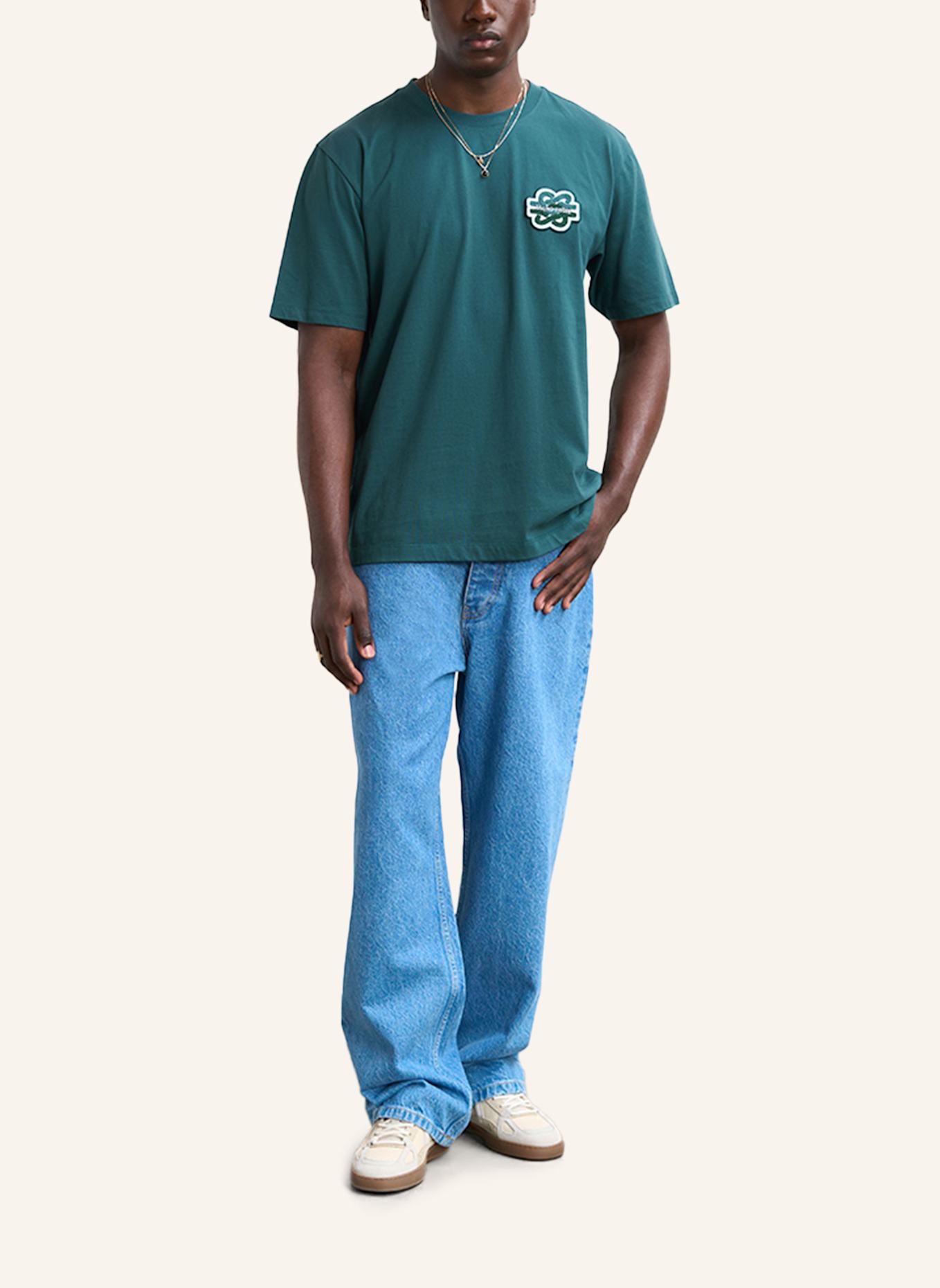 FILLING PIECES T-shirt GOWTU TONAL: DUNKELGRÜN