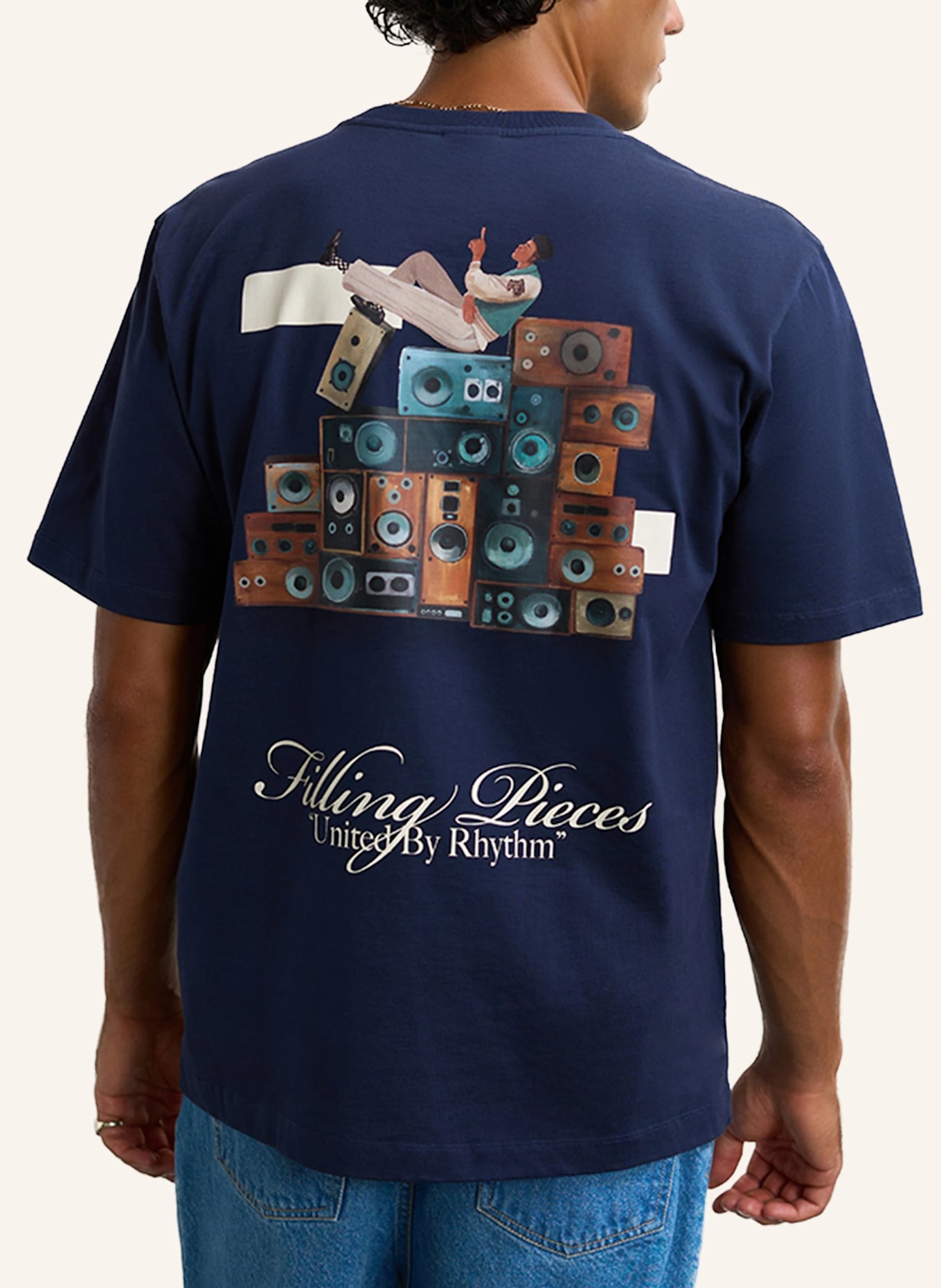 FILLING PIECES T-shirt Speaker Wall: DUNKELBLAU