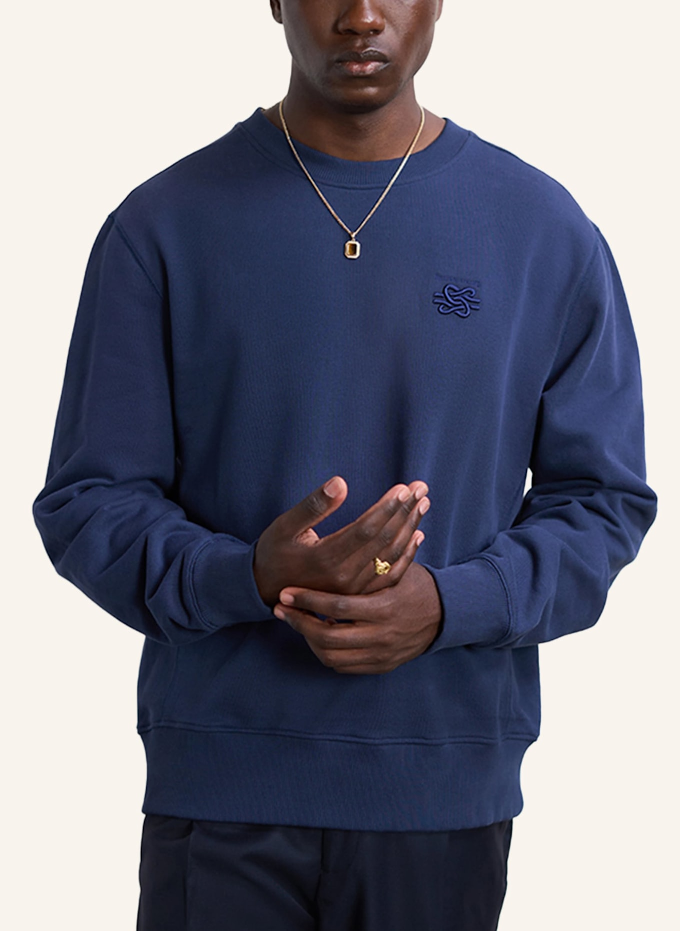 FILLING PIECES Sweatshirt Embroidered Knot: DUNKELBLAU