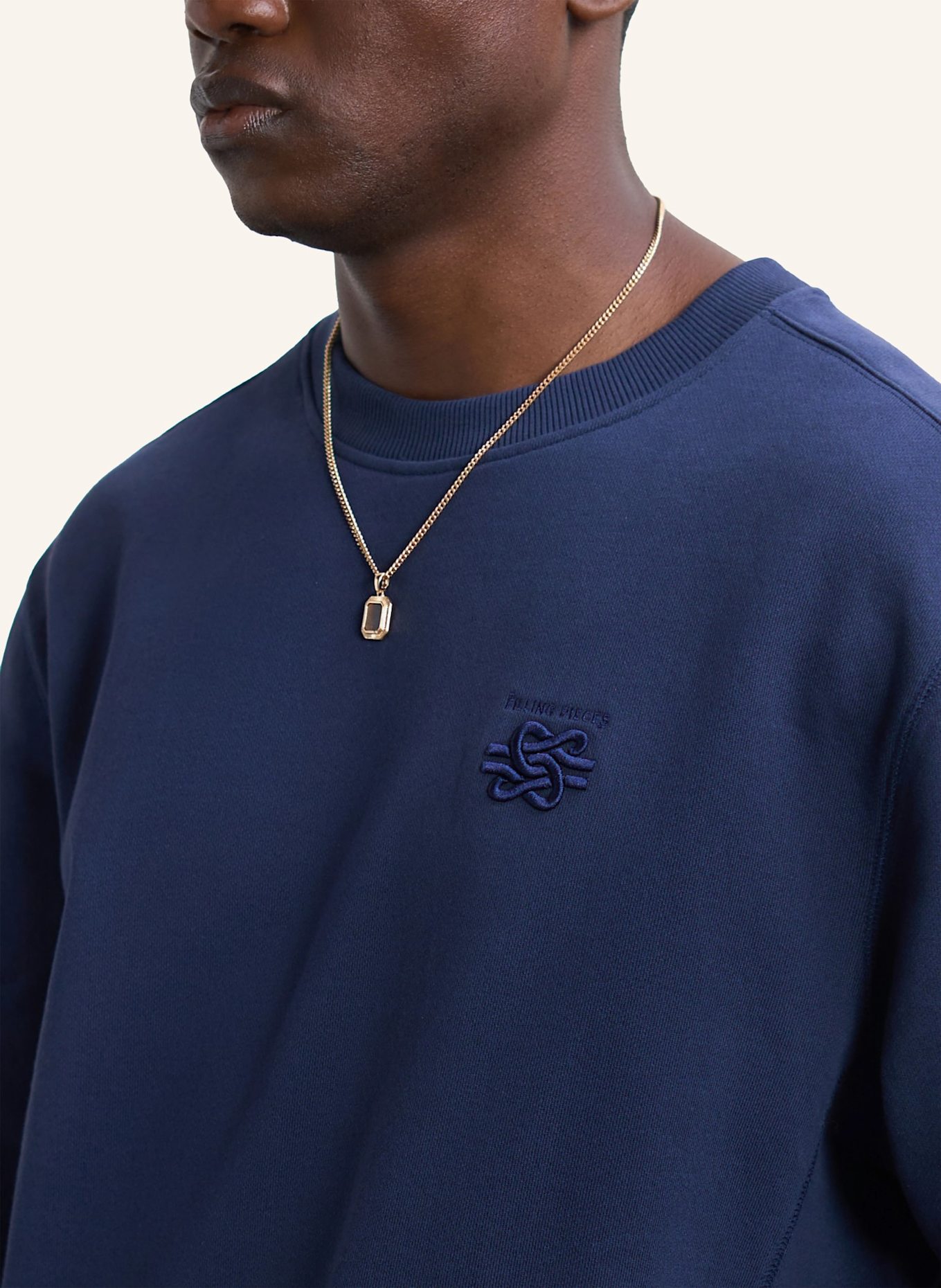 FILLING PIECES Sweatshirt Embroidered Knot: DUNKELBLAU