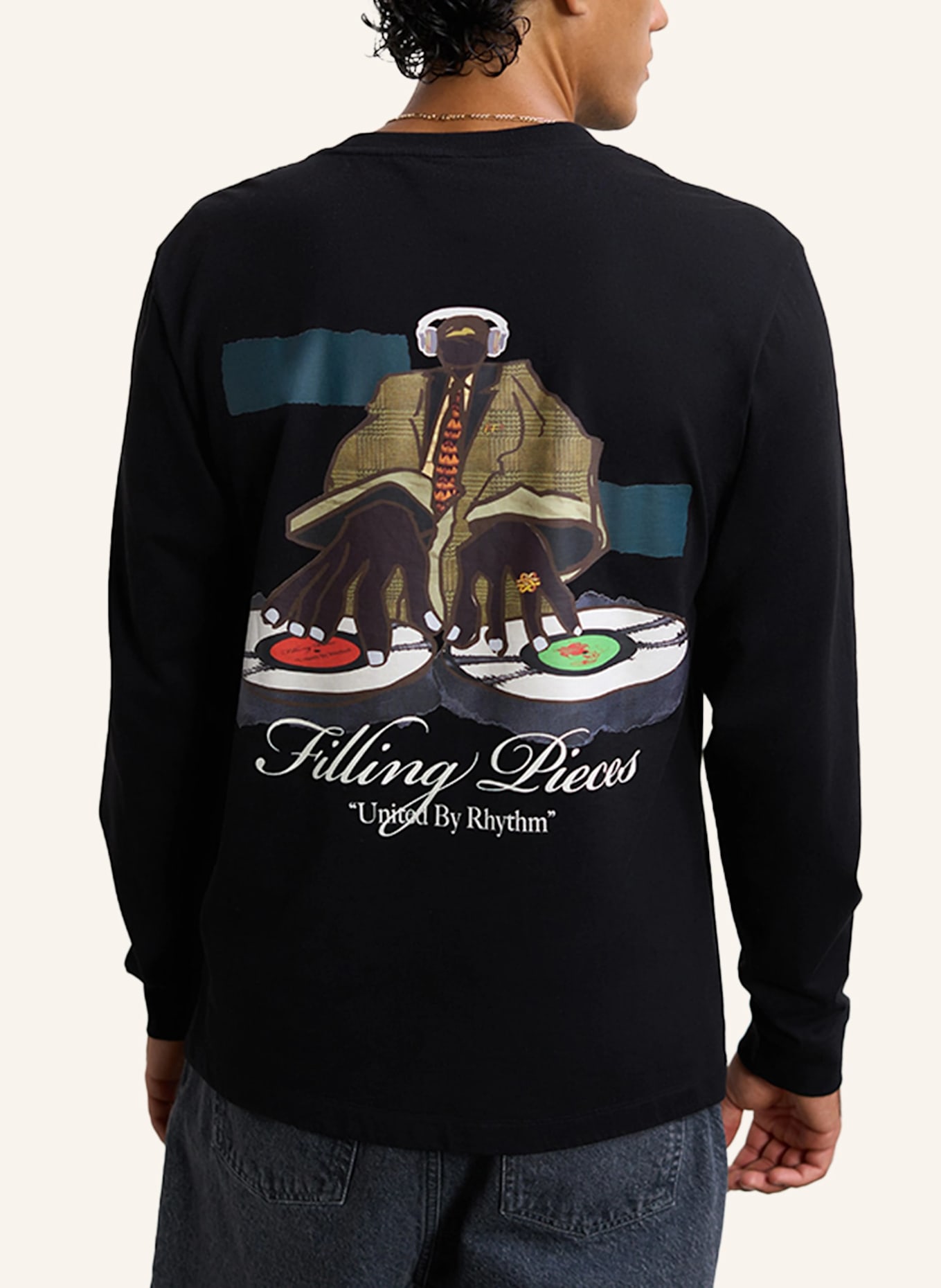 FILLING PIECES Longsleeve DJ: SCHWARZ
