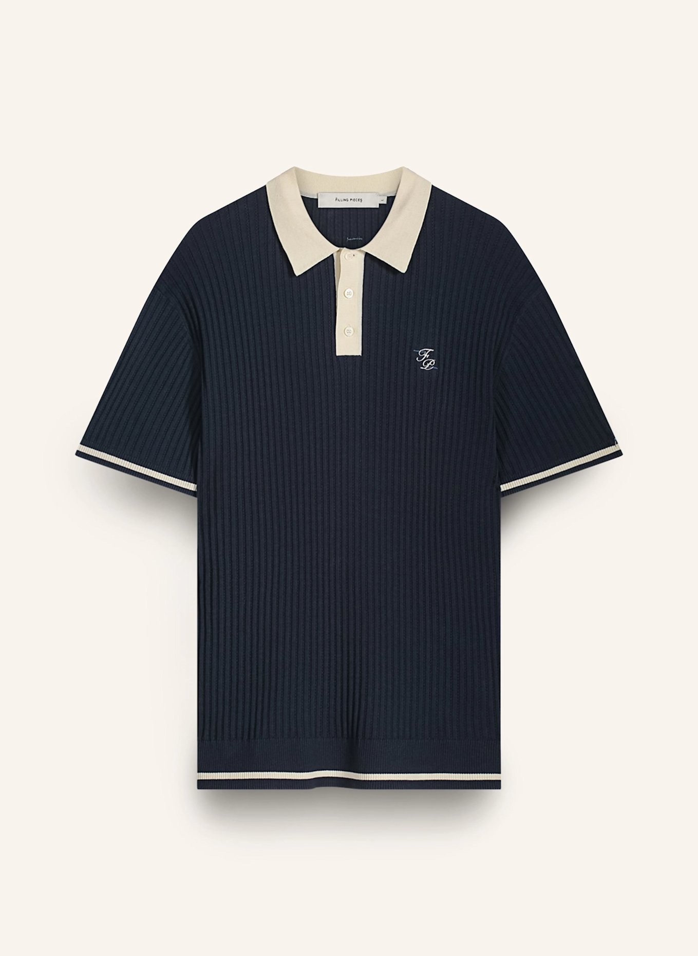 FILLING PIECES Poloshirt KNIT: DUNKELBLAU