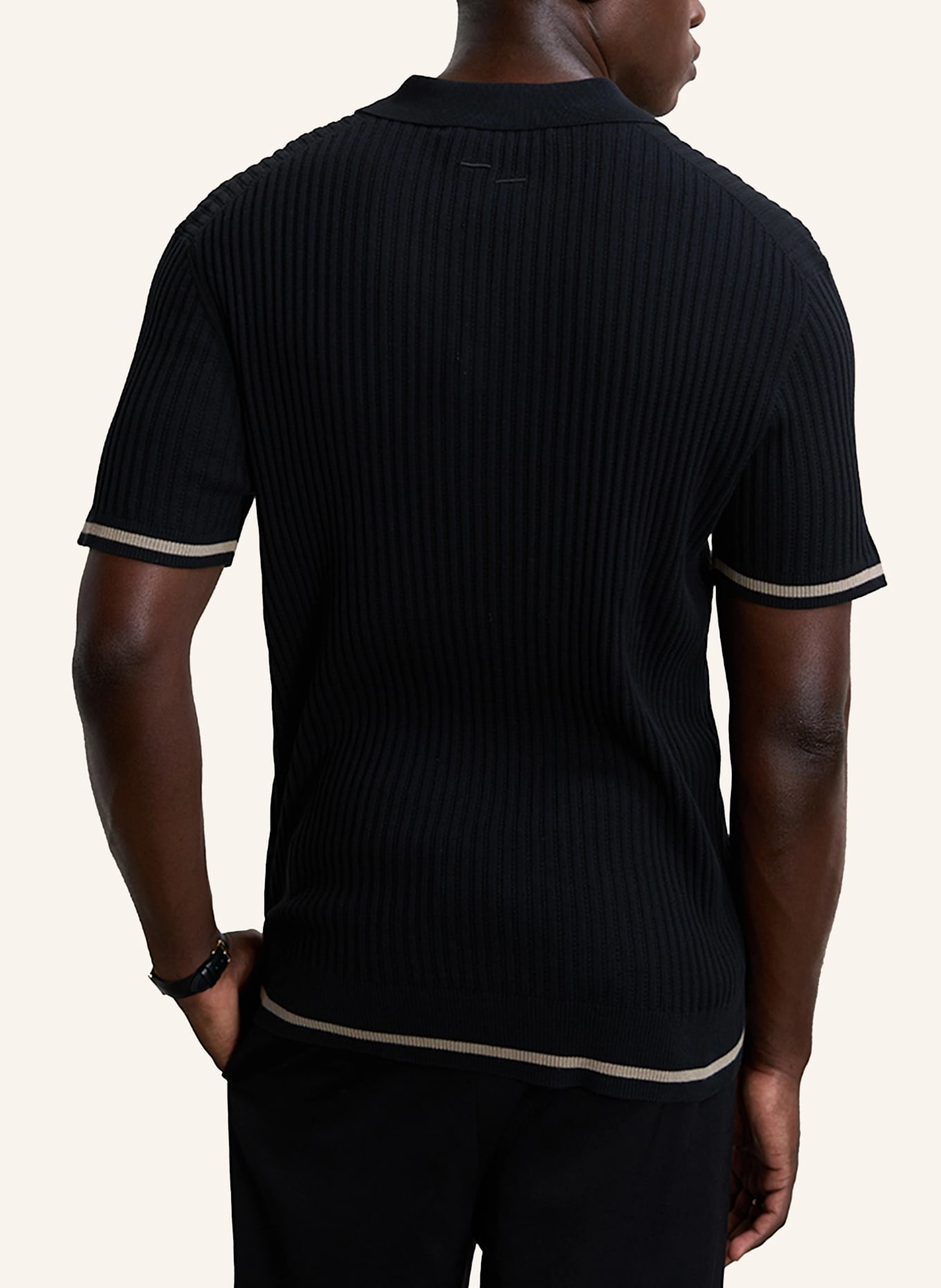 FILLING PIECES Poloshirt KNIT: SCHWARZ