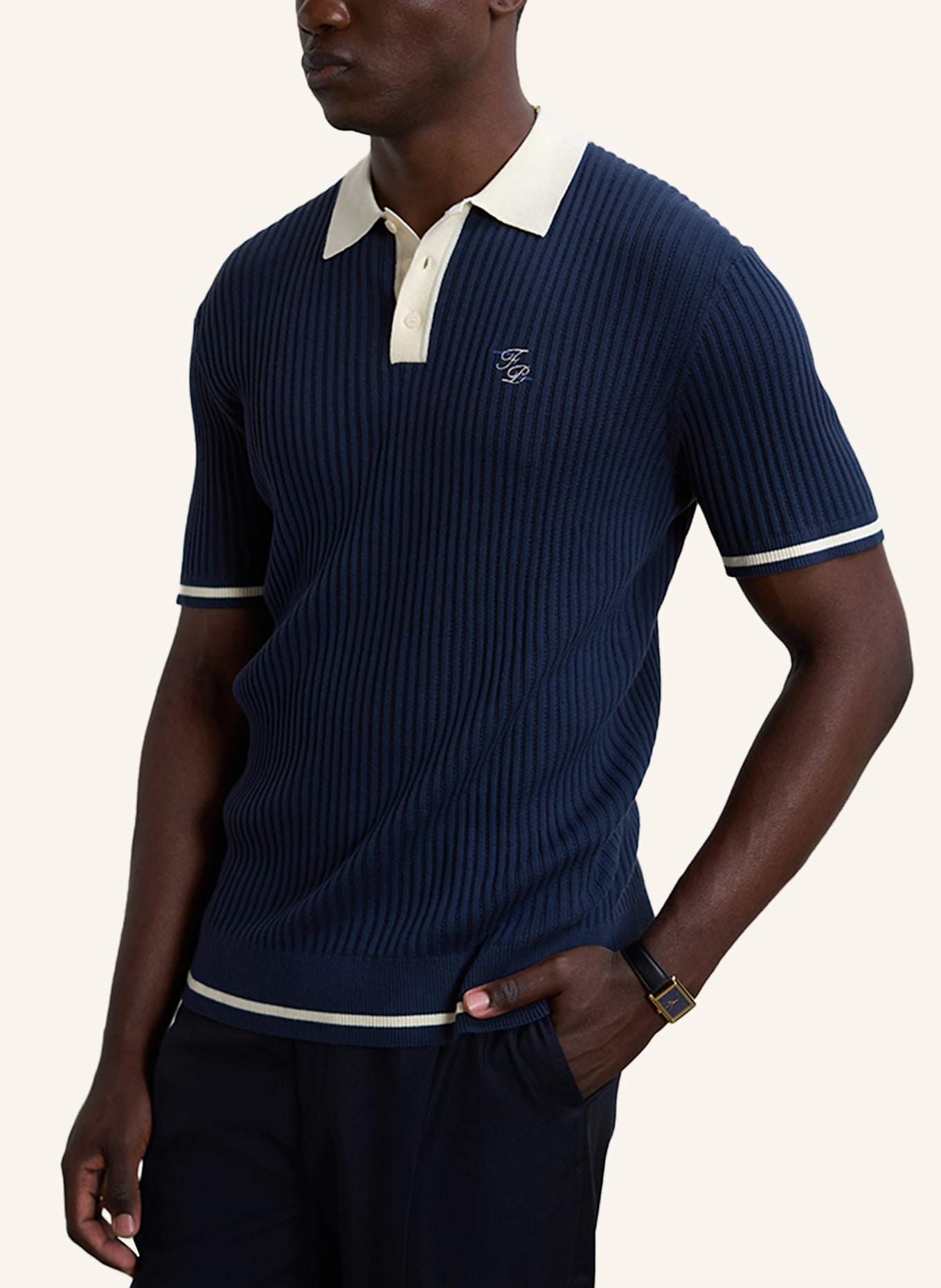 FILLING PIECES Poloshirt KNIT: DUNKELBLAU