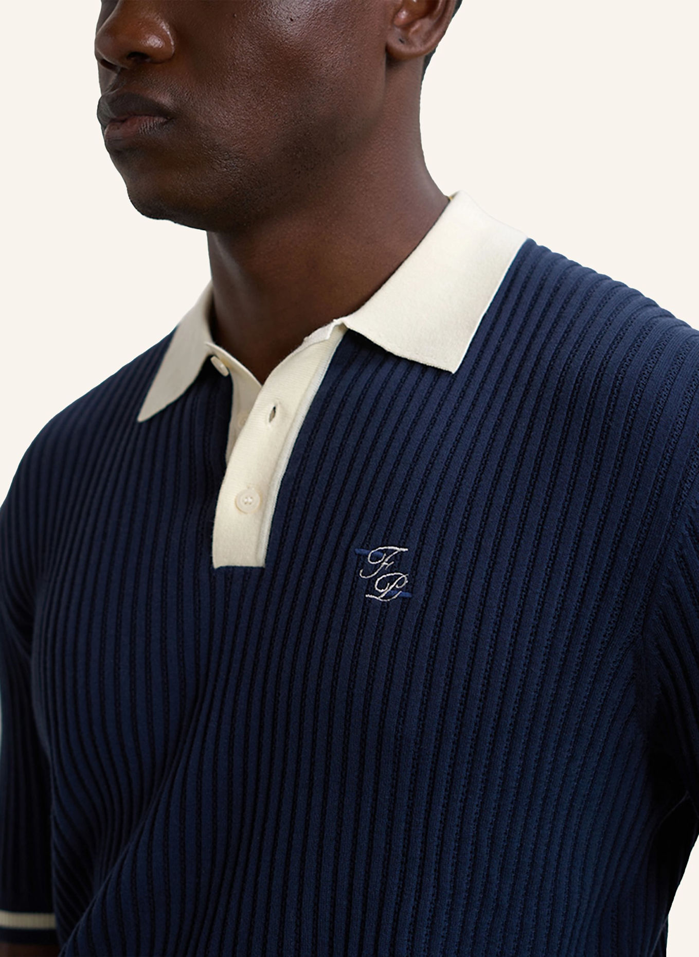 FILLING PIECES Poloshirt KNIT: DUNKELBLAU