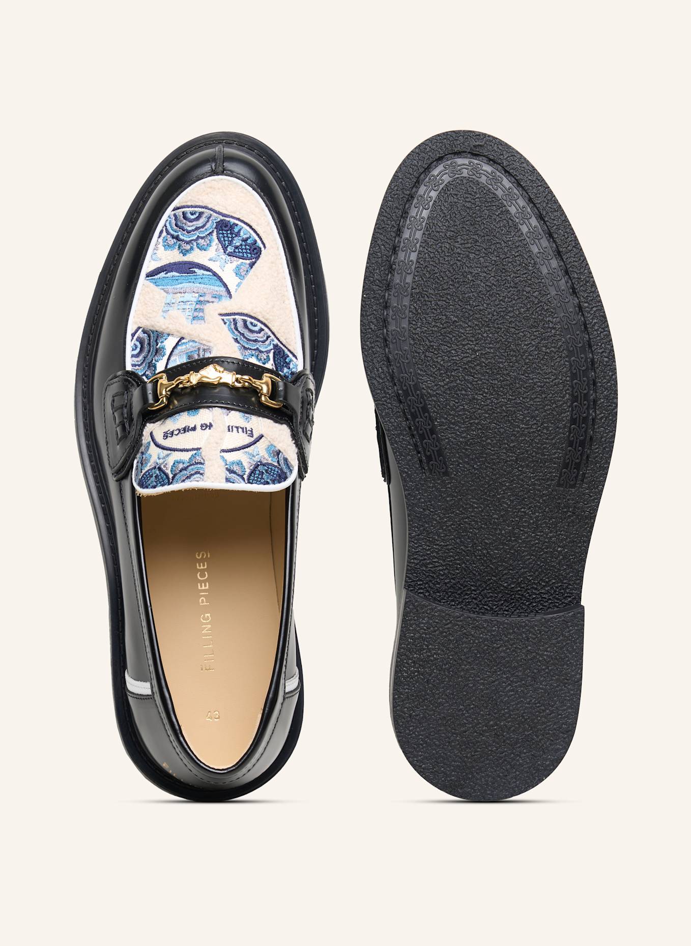 FILLING PIECES Slipper BROKEN PLATE: SCHWARZ