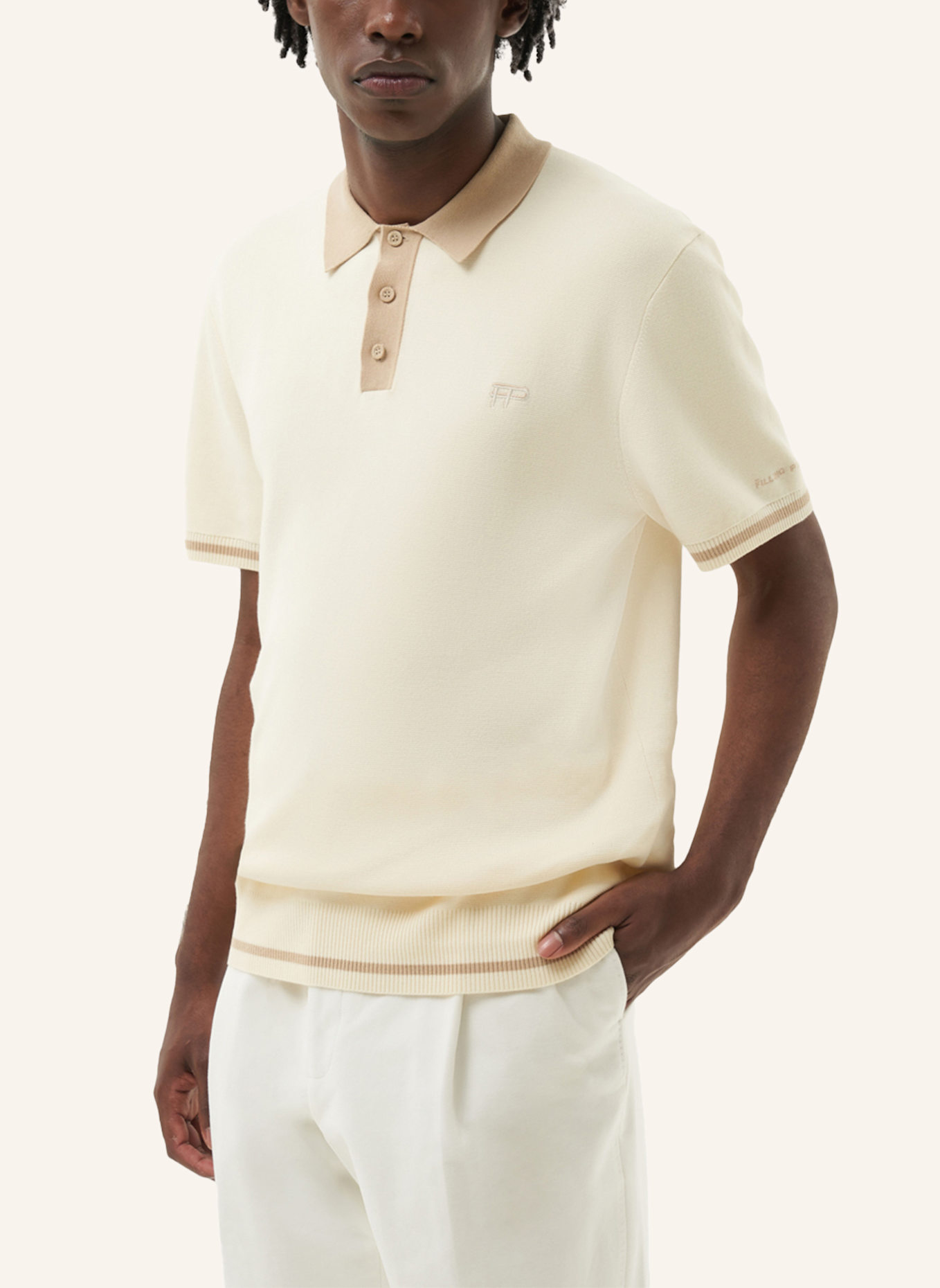 FILLING PIECES Poloshirt KNIT, Farbe: BEIGE (Bild 3)