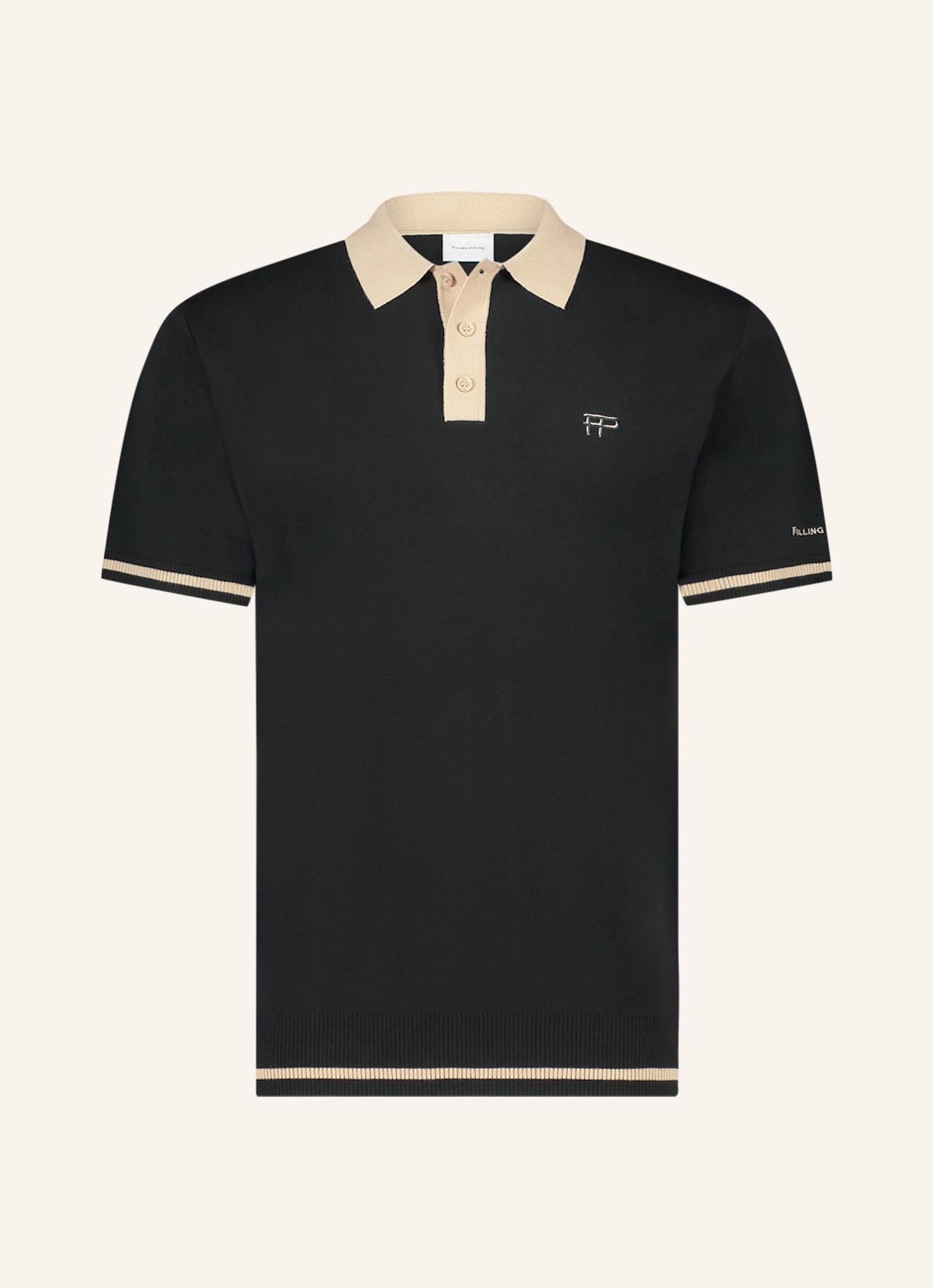 FILLING PIECES Poloshirt KNIT, Farbe: SCHWARZ (Bild 1)