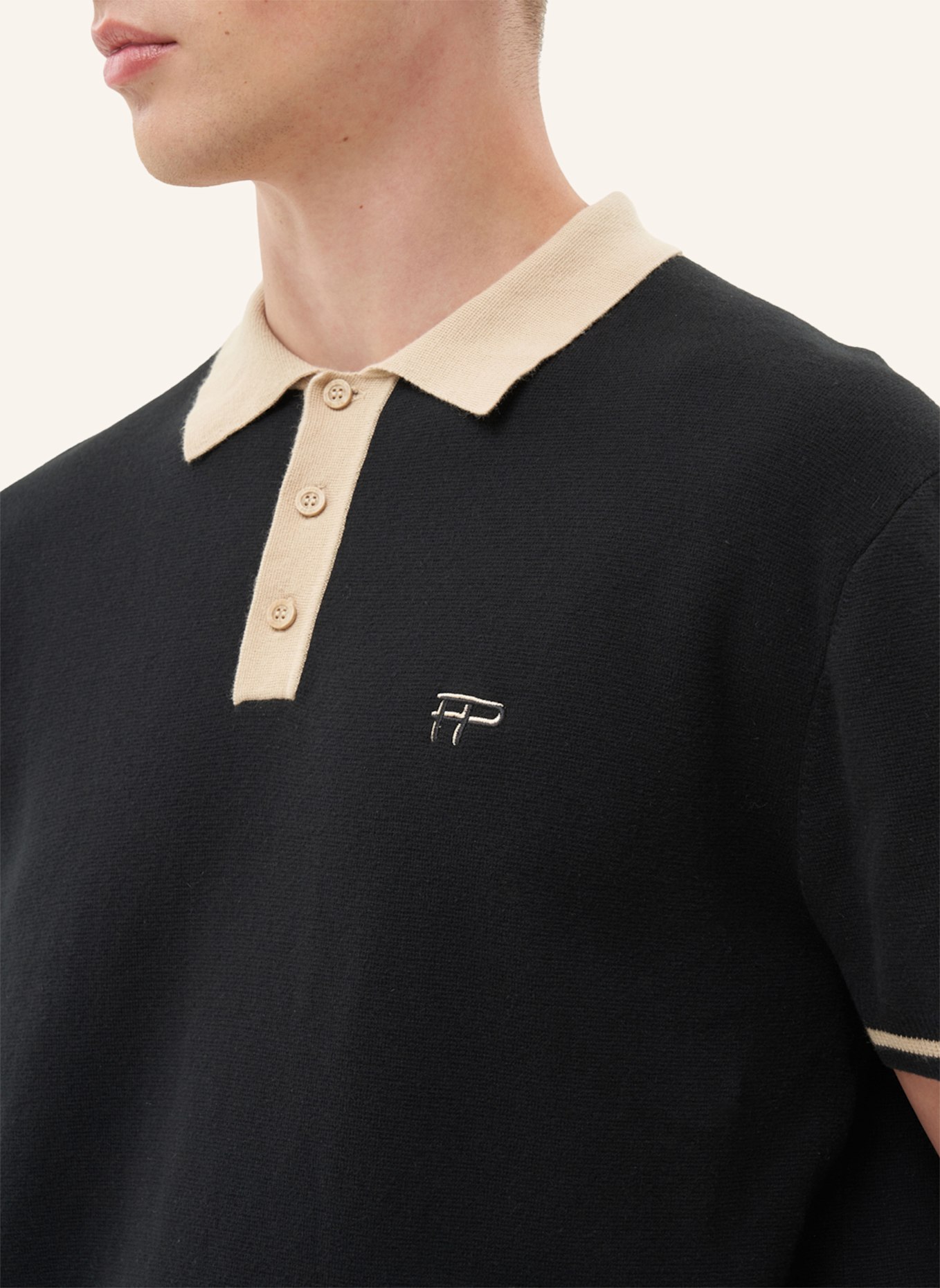 FILLING PIECES Poloshirt KNIT, Farbe: SCHWARZ (Bild 3)