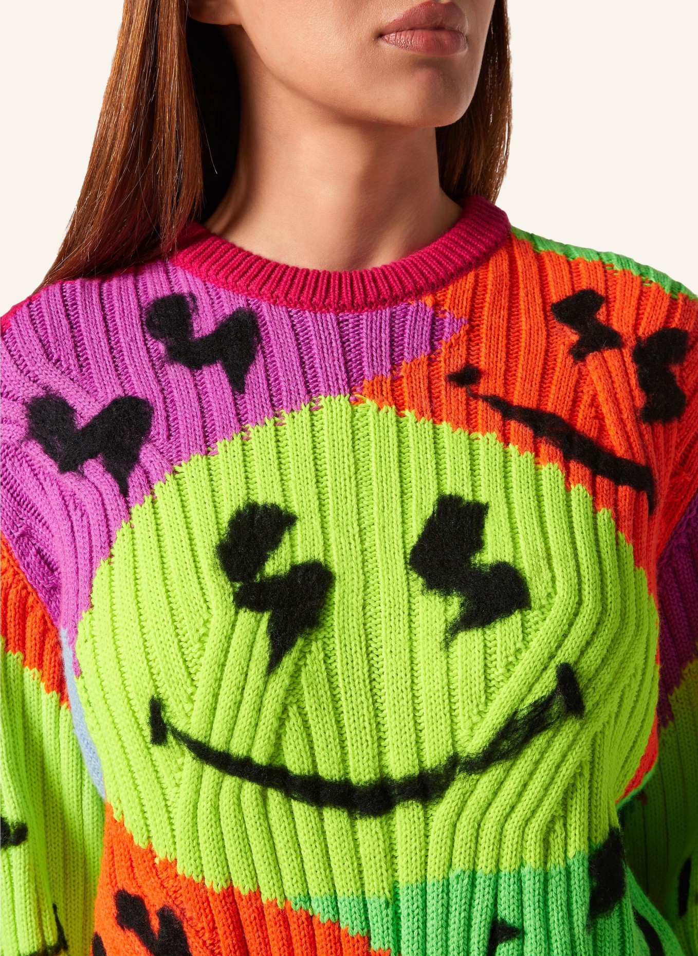 PHILIPP PLEIN Pullover SMILE, Farbe: BLAU/ GELB/ FUCHSIA (Bild 3)