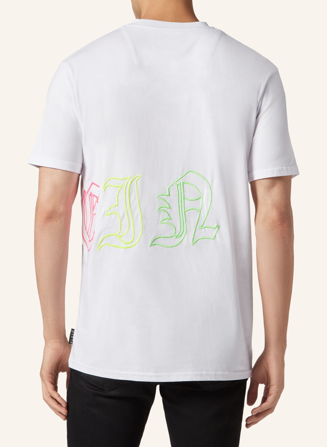PHILIPP PLEIN T-shirt mit Stickerei, Farbe: WEISS/ BLAU/ FUCHSIA/ GRÜN (Bild 2)