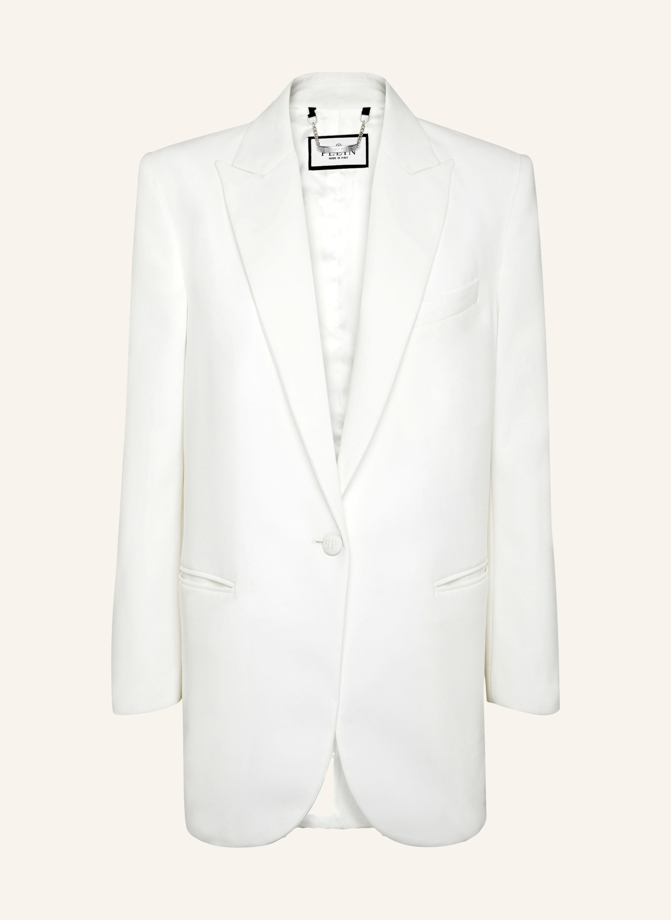 PHILIPP PLEIN Oversize Blazer mit Schulterpolster, Farbe: WEISS (Bild 1)